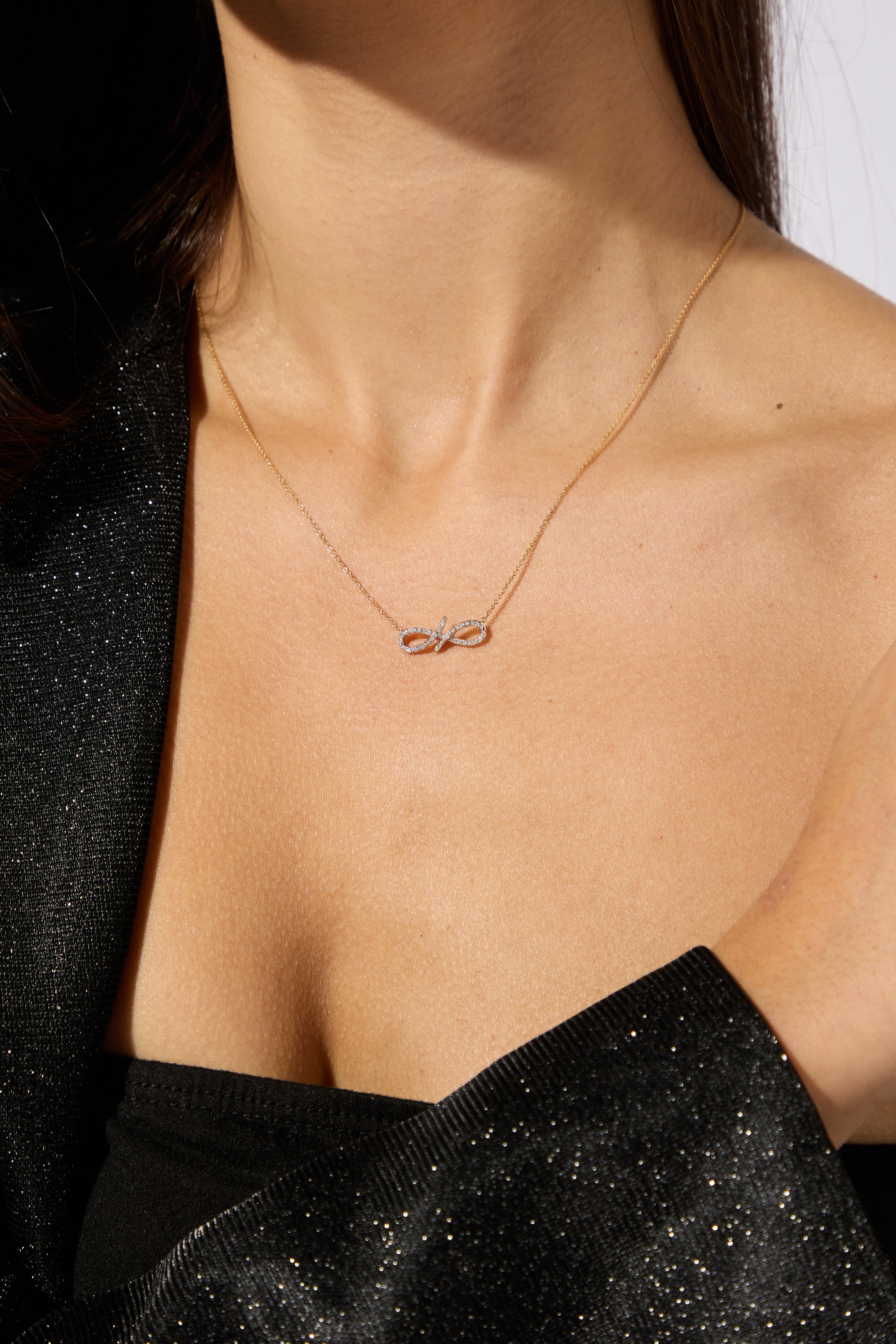 9ct Yellow Gold Infinity Necklace