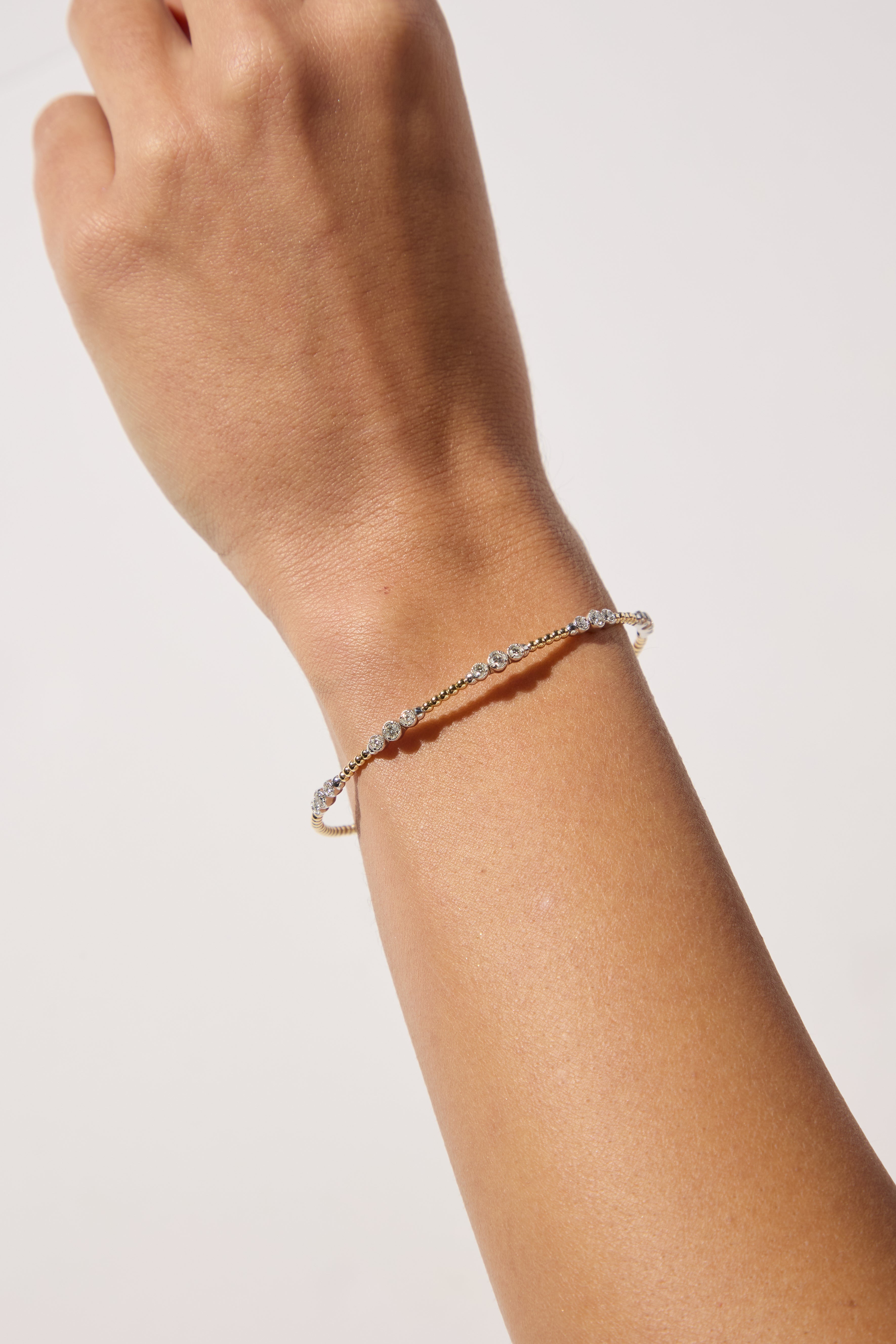 14ct Yellow Gold Natural Diamond Flexi Bangle