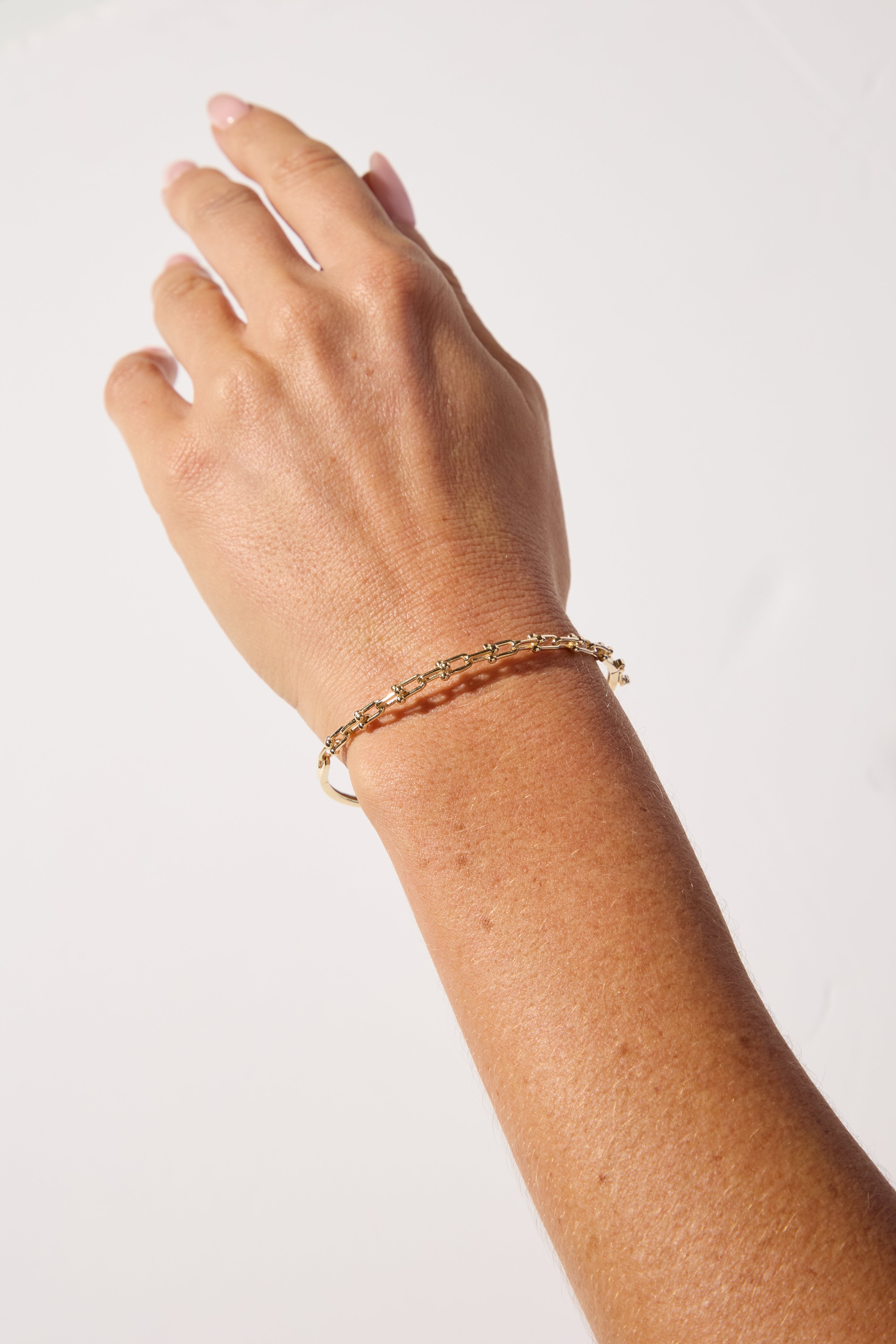 9ct Yellow Gold Bike Lock Link Bangle