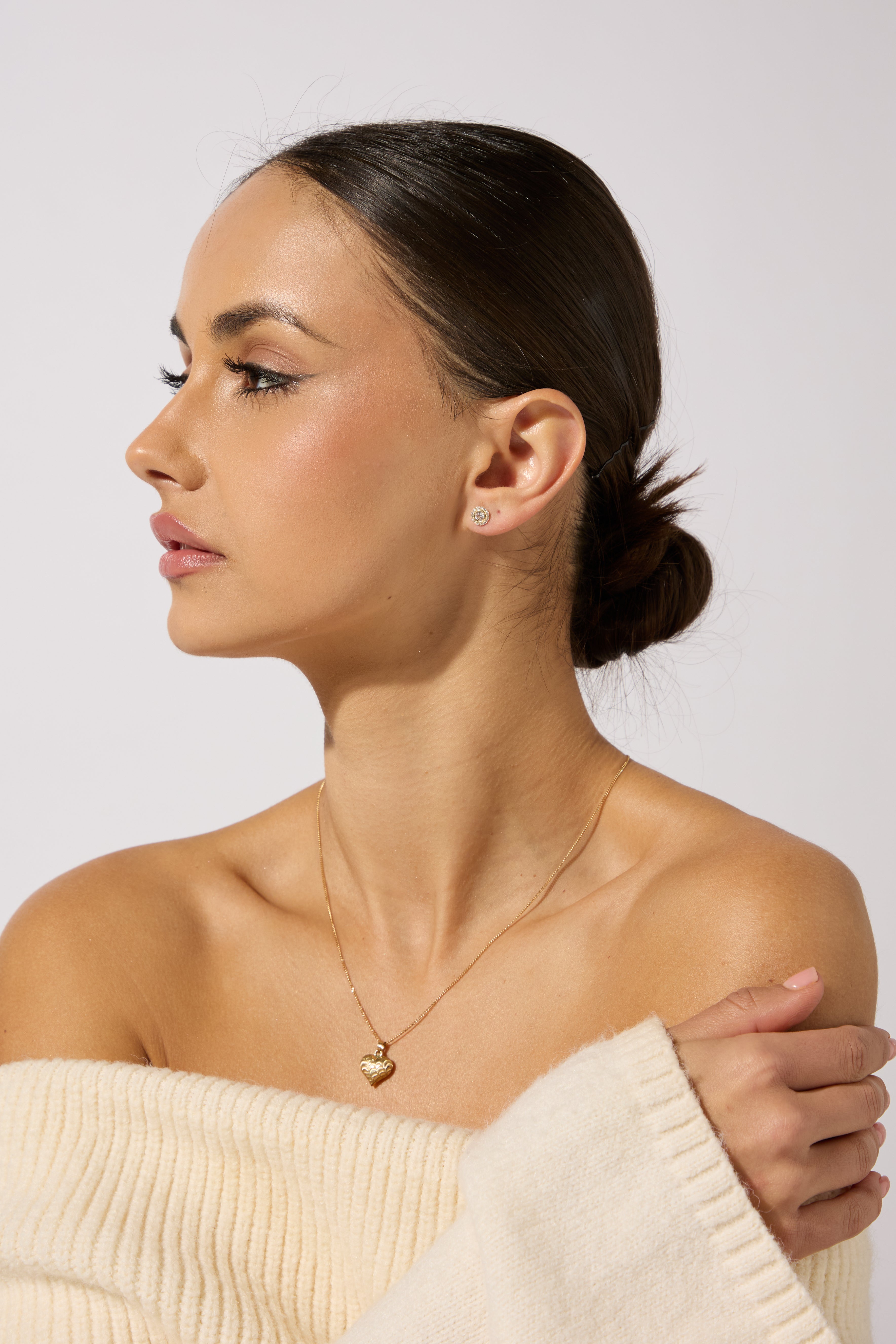 9ct Yellow Gold Round CZ Cluster Studs