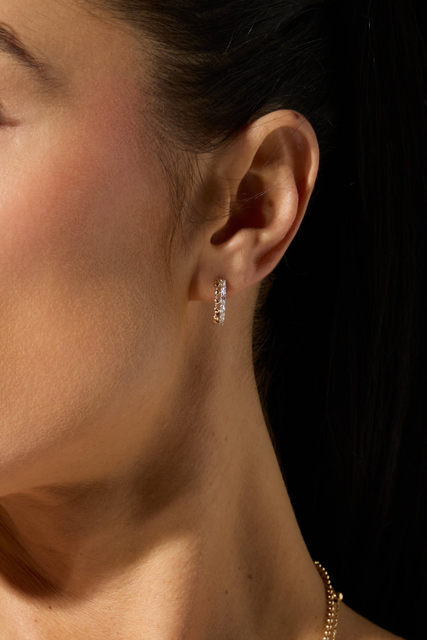 9ct Yellow Gold Diamond And Mini Heart Earrings