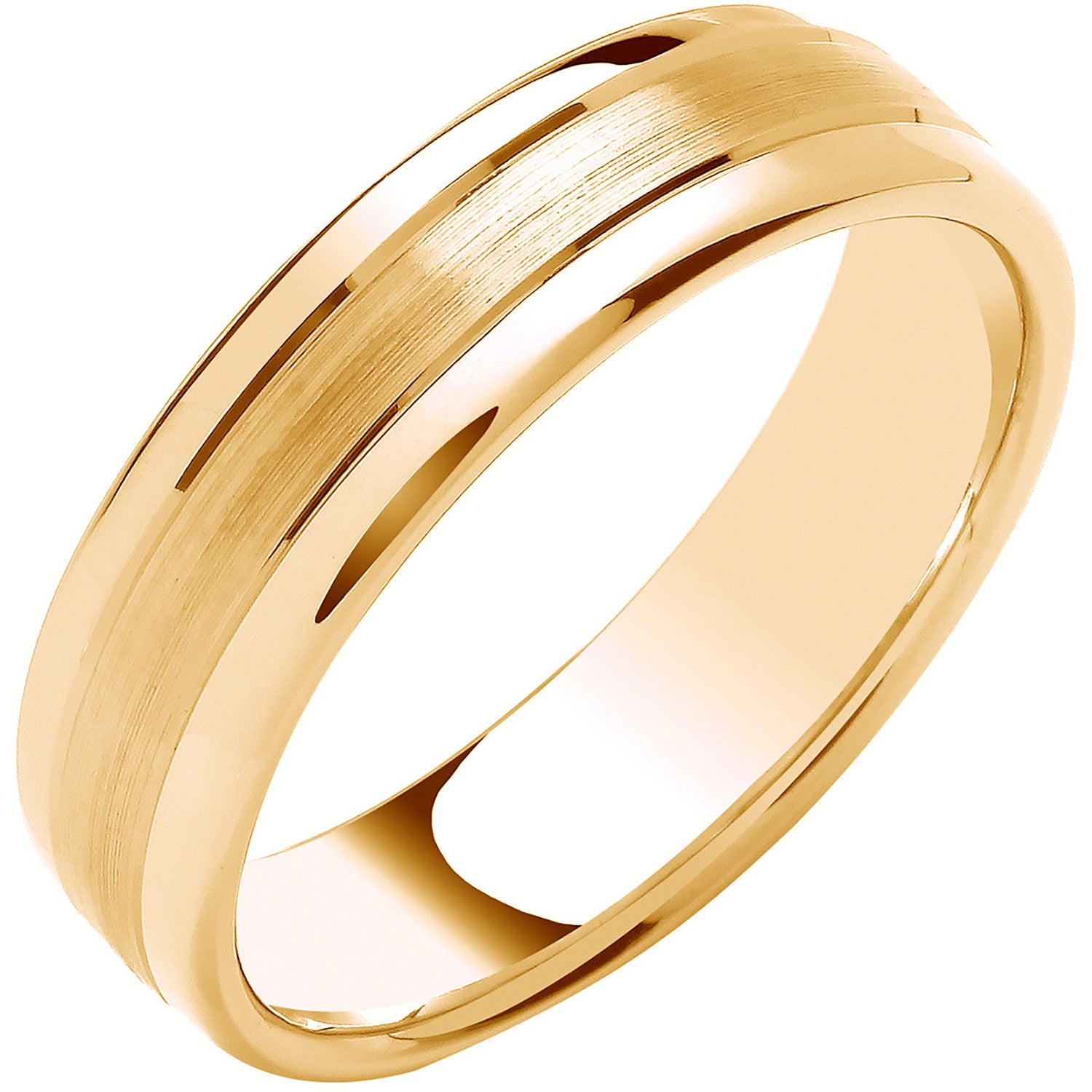 6mm Soft Court Polished Edges & Matt Centre Wedding Band