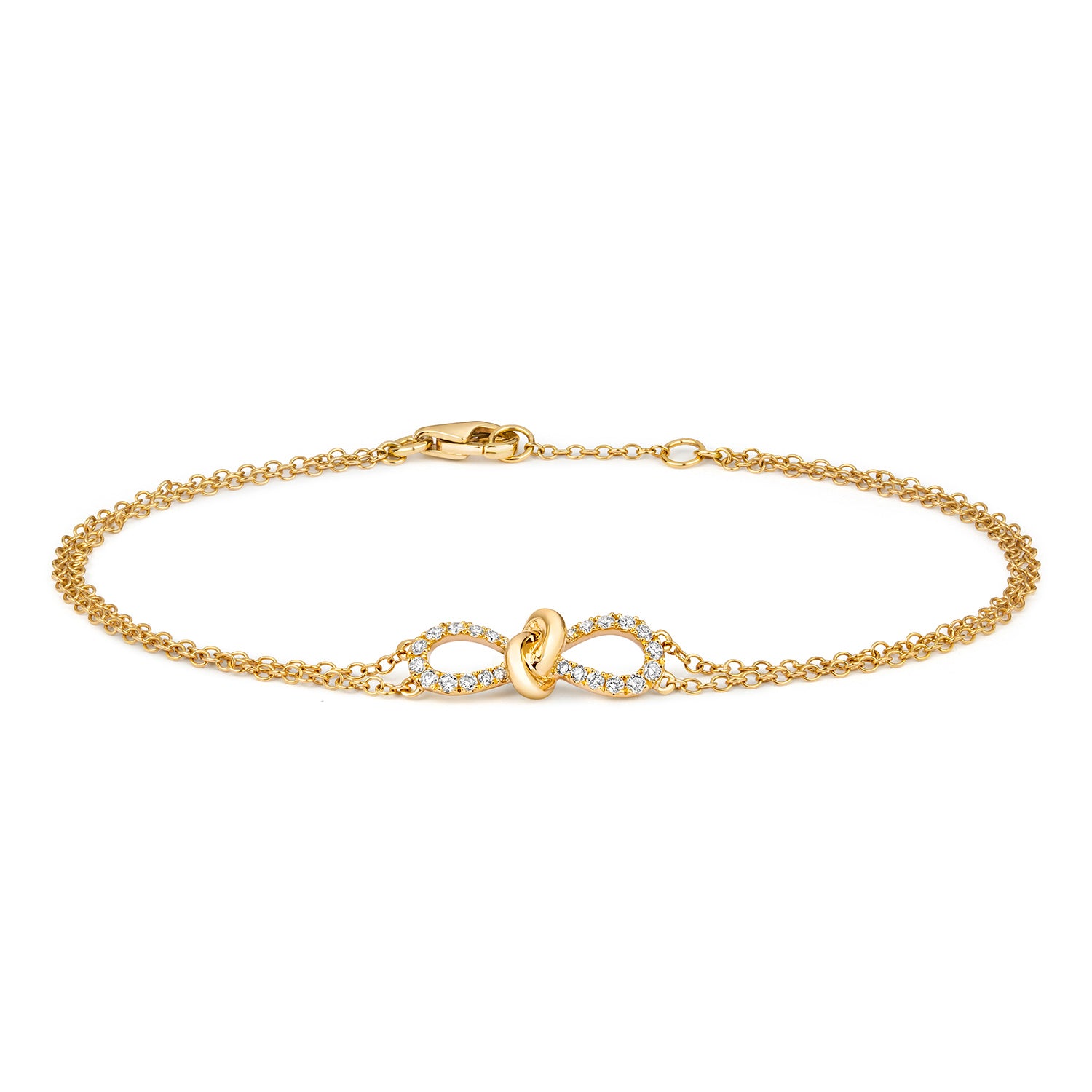DIAMOND BOW BRACELET IN 18CT GOLD