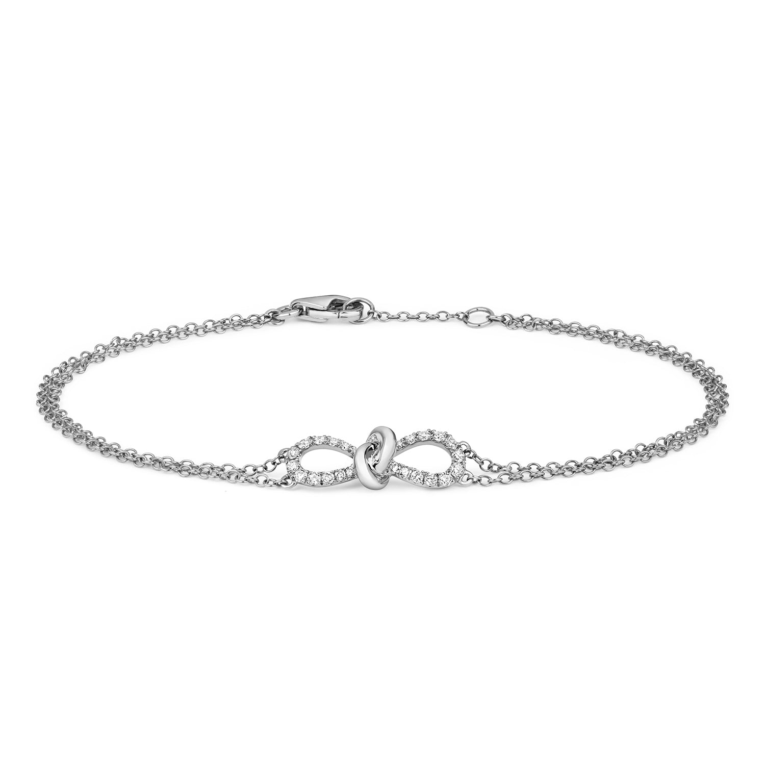 DIAMOND BOW BRACELET IN 18CT WHITE GOLD