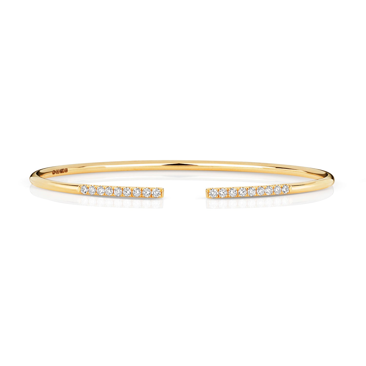 DIAMOND OPEN BANGLE IN 18CT GOLD