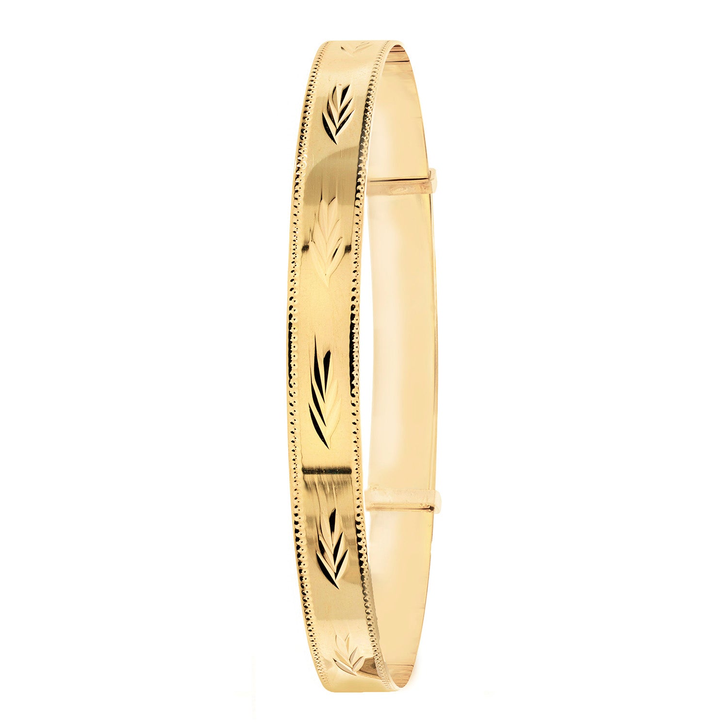 9CT GOLD DIAMOND CUT EXPANDABLE BANGLE