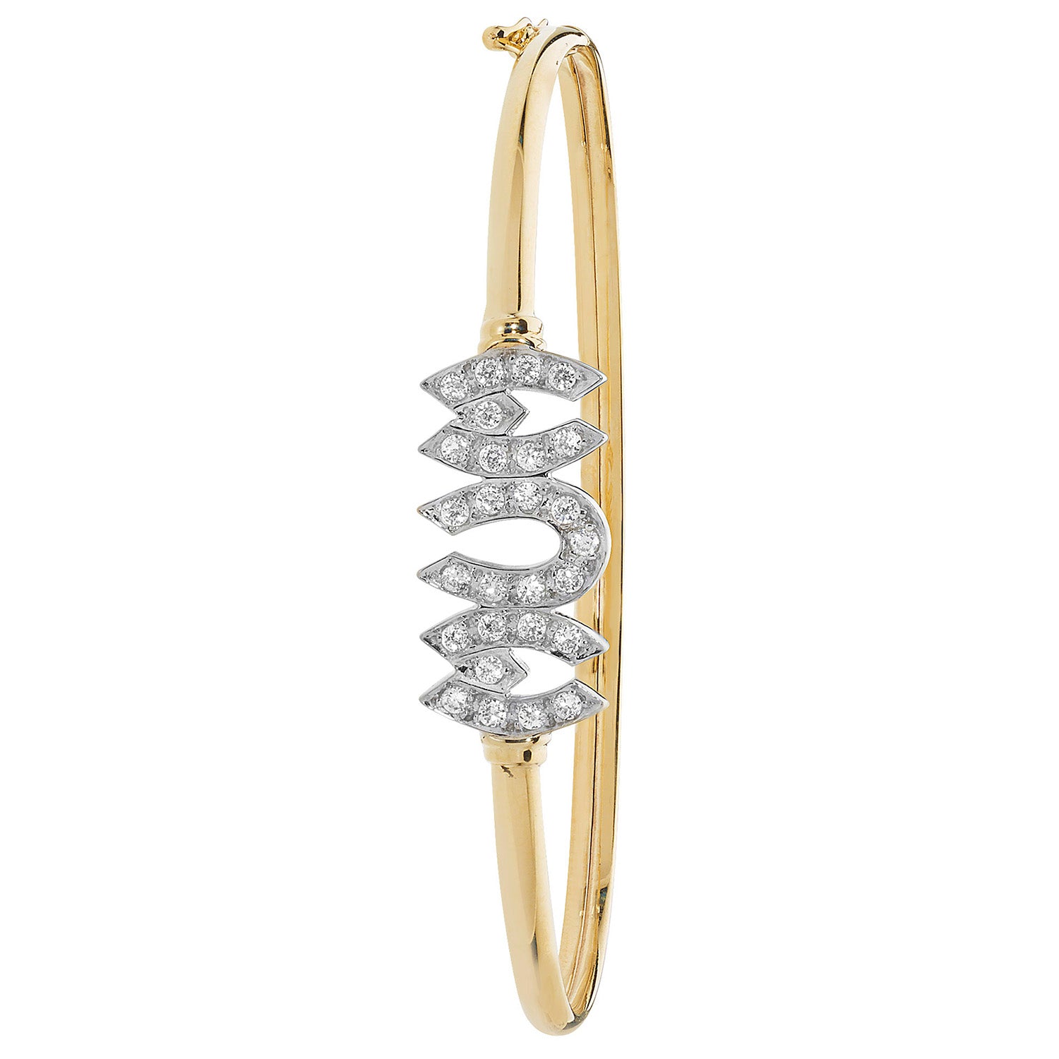 9CT GOLD CZ MUM BANGLE