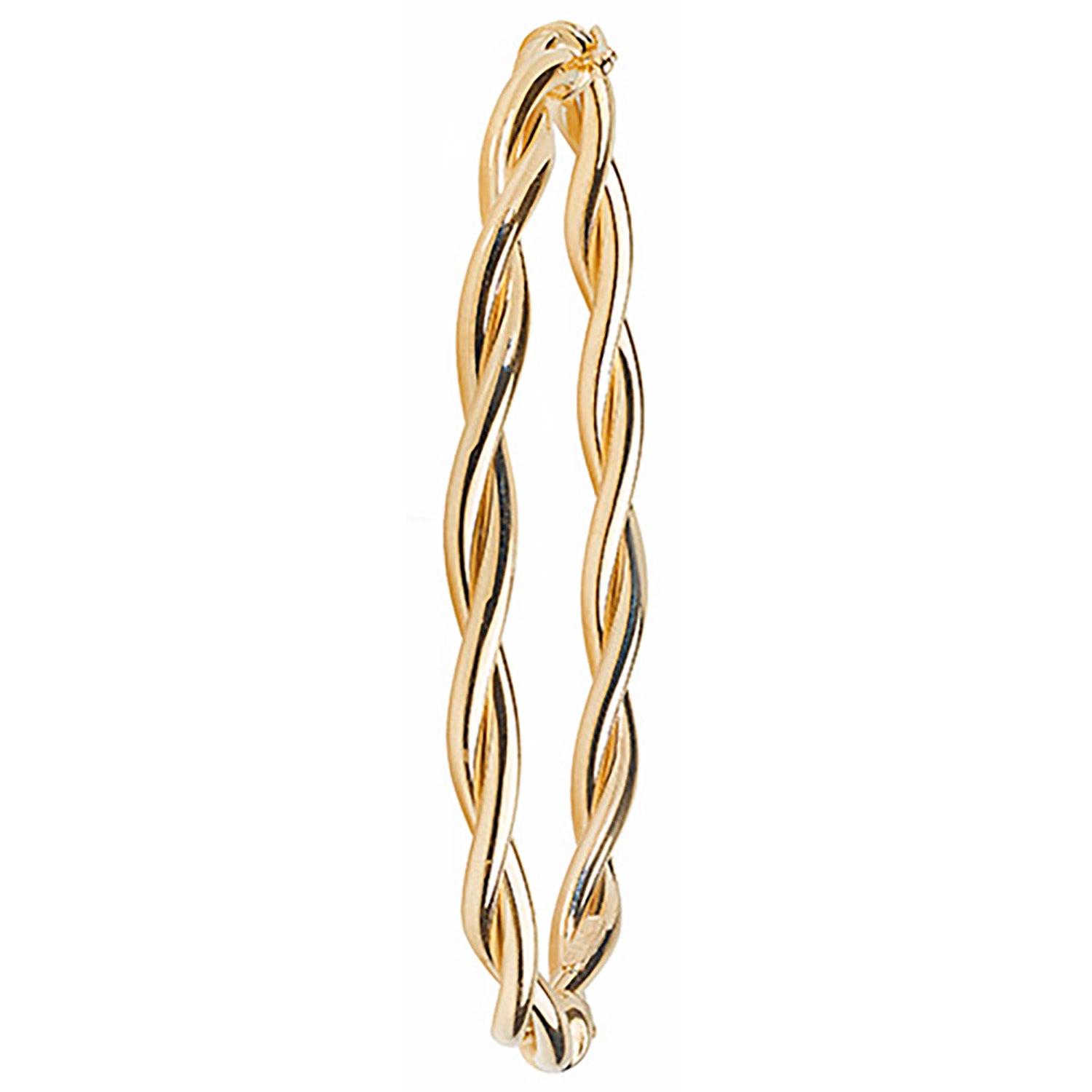 9CT GOLD ENTWINED HINGED BANGLE
