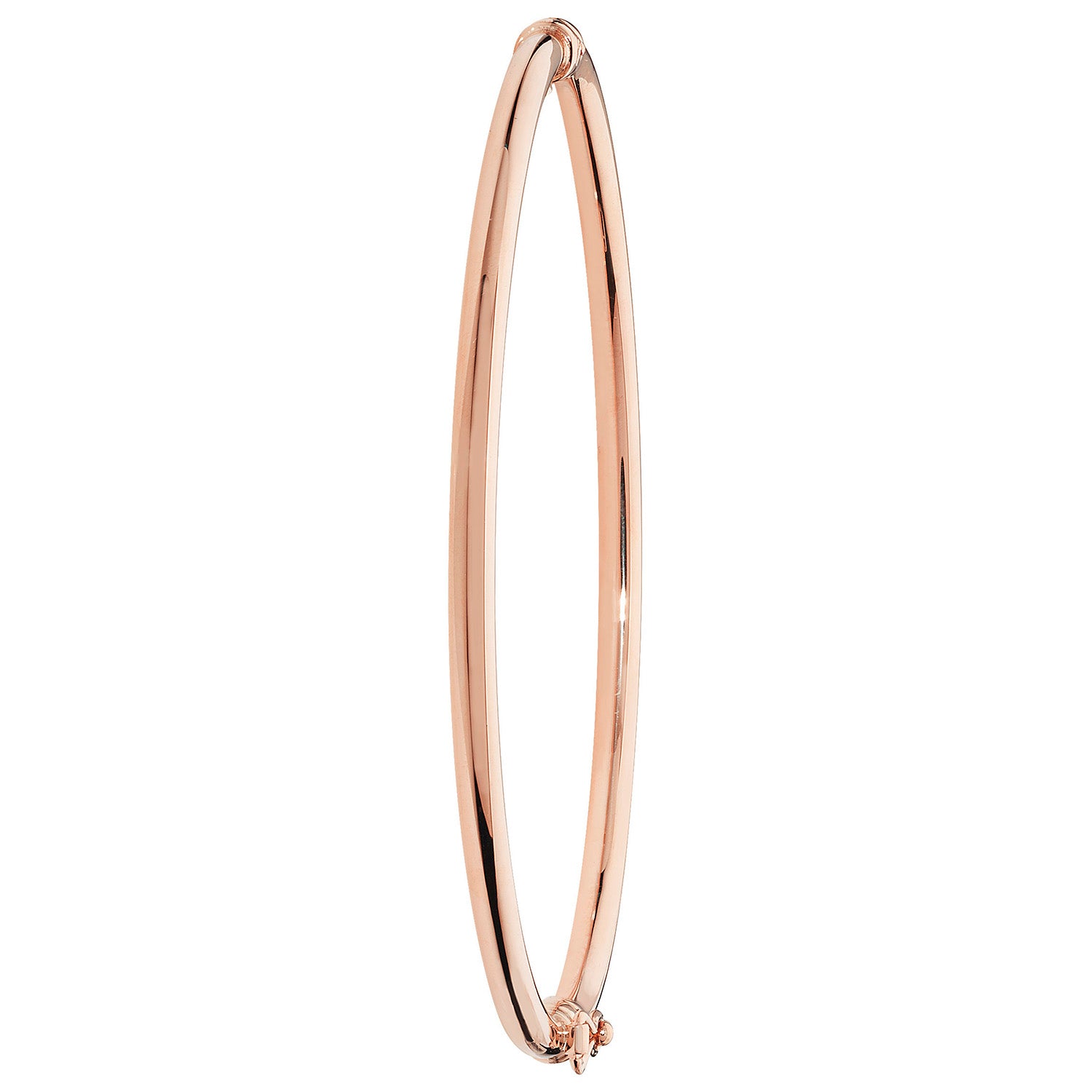 9CT ROSE GOLD PLAIN HINGED BANGLE