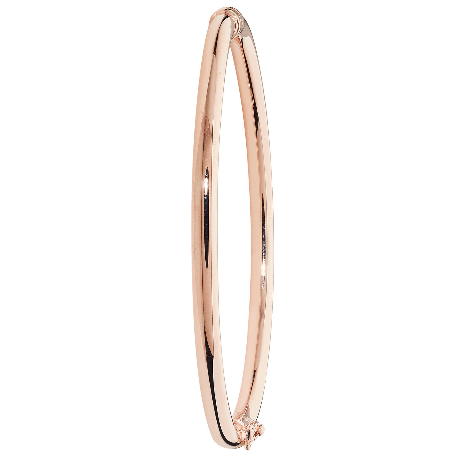 9CT ROSE GOLD PLAIN HINGED BANGLE