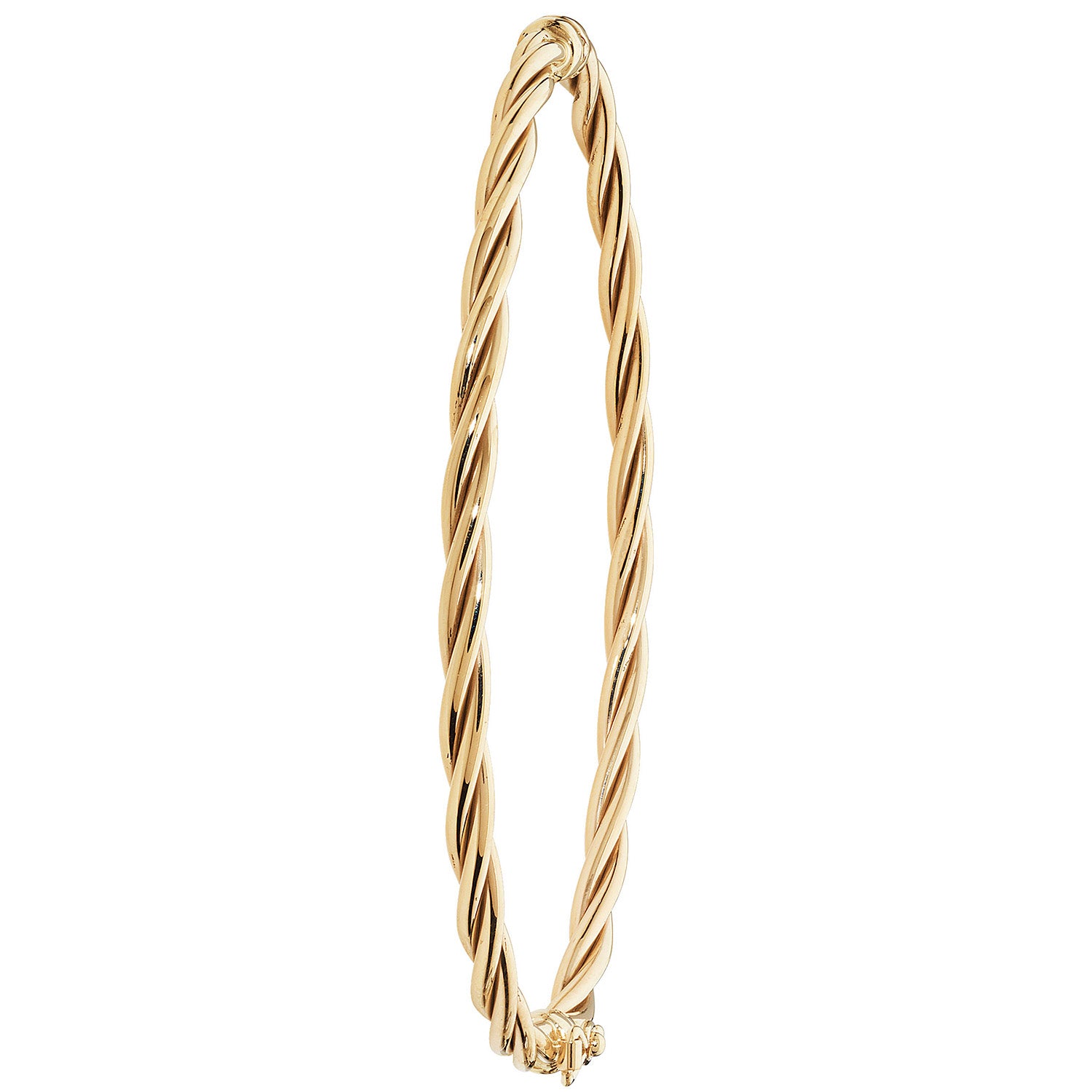 9CT GOLD TWISTED HINGED BANGLE