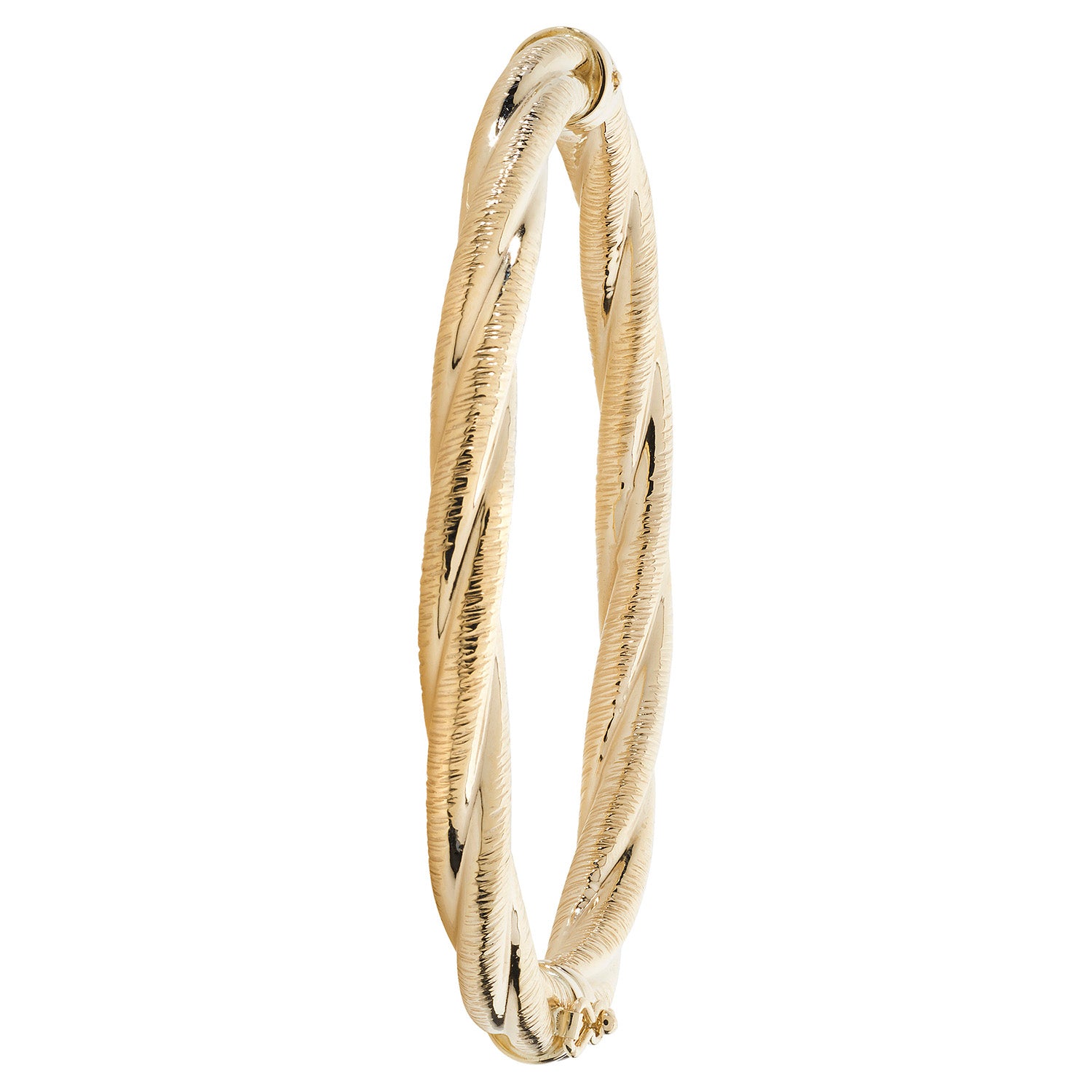 9CT GOLD TWISTED HINGED BANGLE