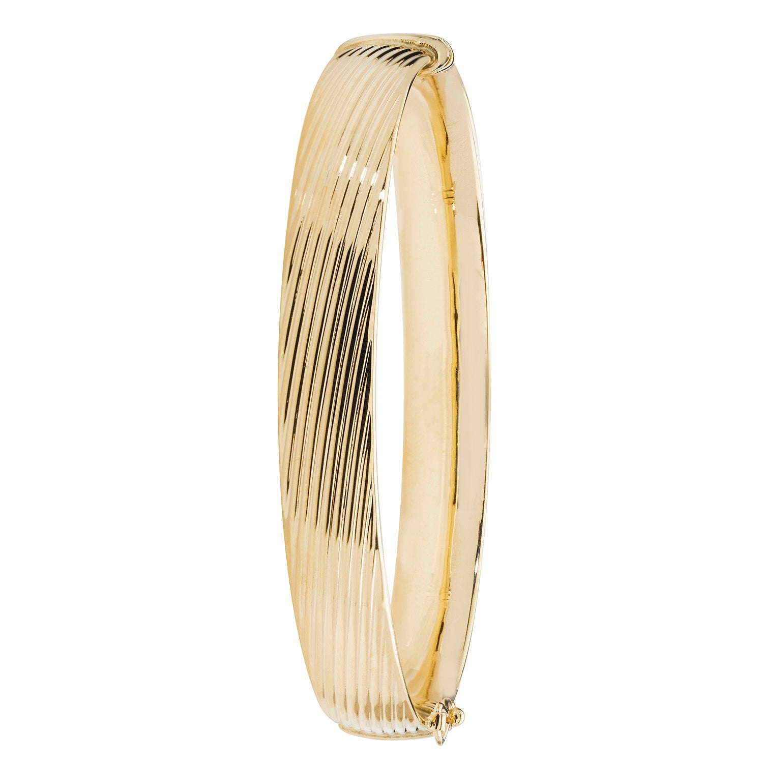 9CT GOLD LINED DESIGN CHUNKY HINGED BANGLE