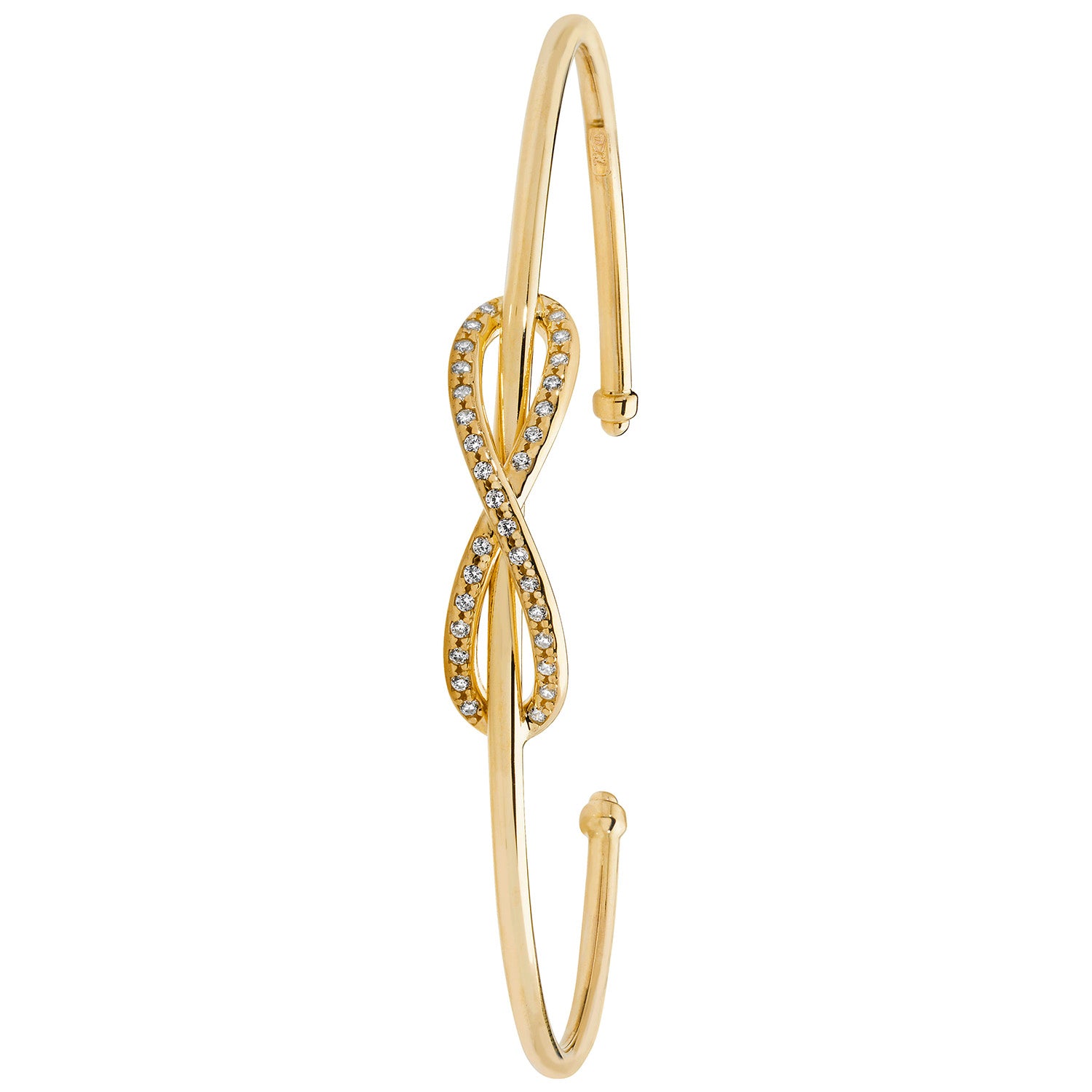 9CT GOLD CZ INFINITY TORC BANGLE