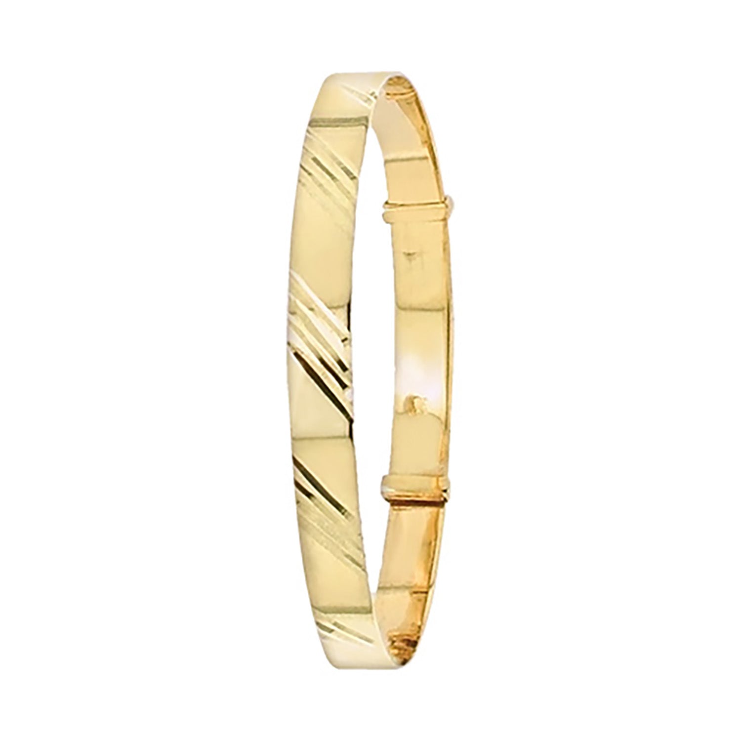 9CT GOLD BABIES' DIAMOND CUT EXPANDABLE BANGLE