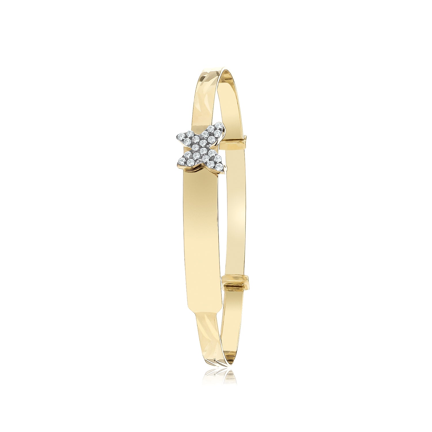 9CT YEL GOLD BUTTERFLY BABY BANGLE