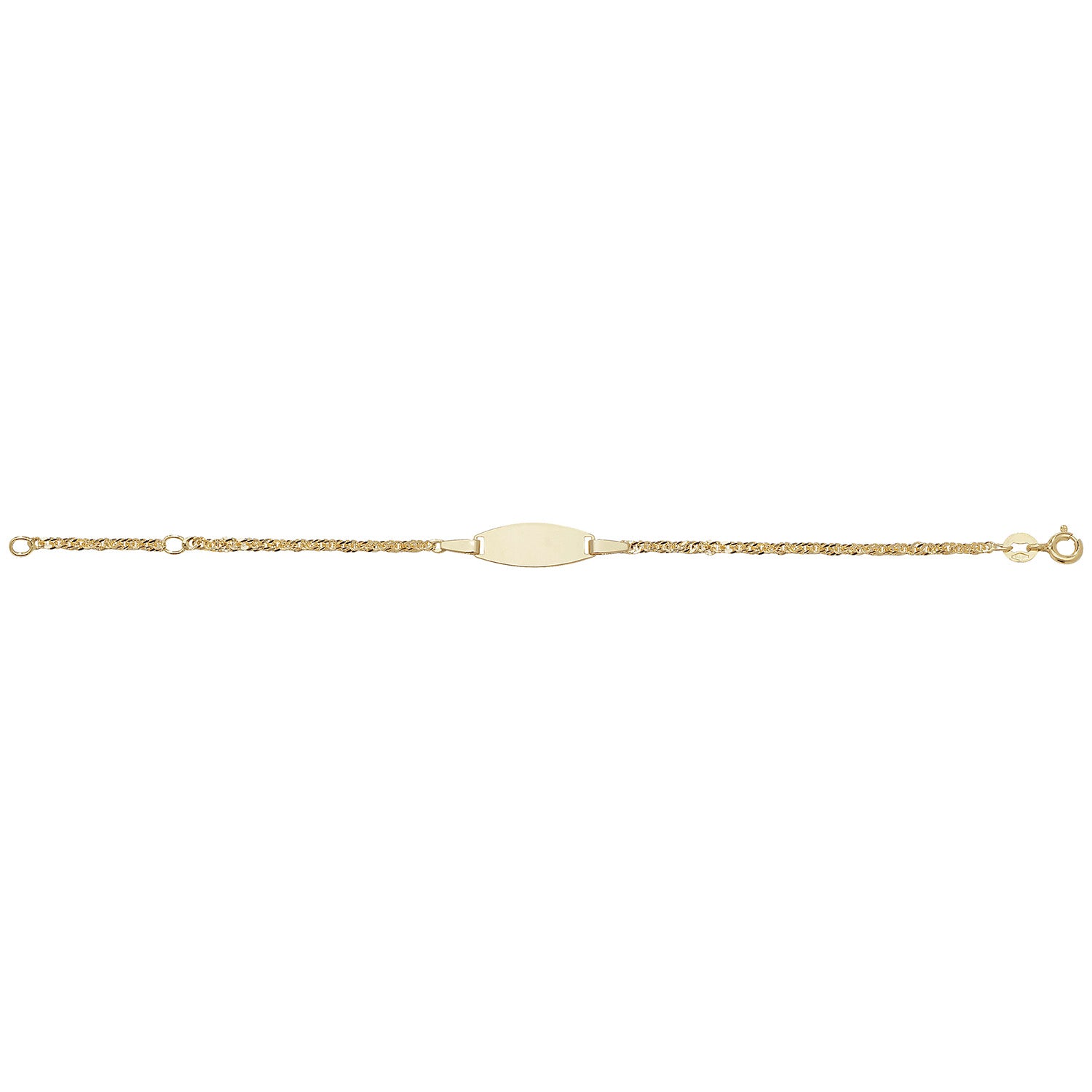 9CT GOLD BABIES' OVAL ID PLATE BRACELET