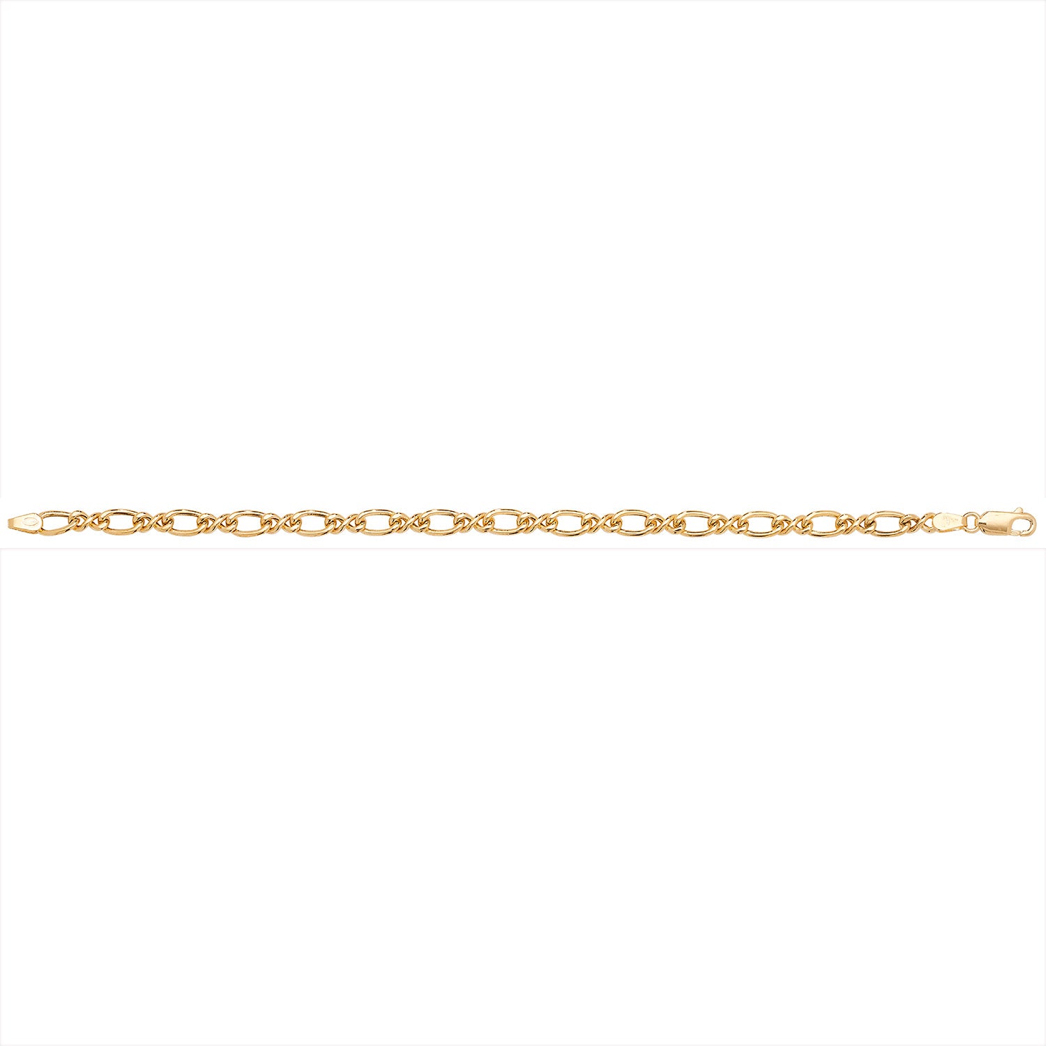 9CT GOLD OVAL AND INFINITY LINKED FANCY BRACELET