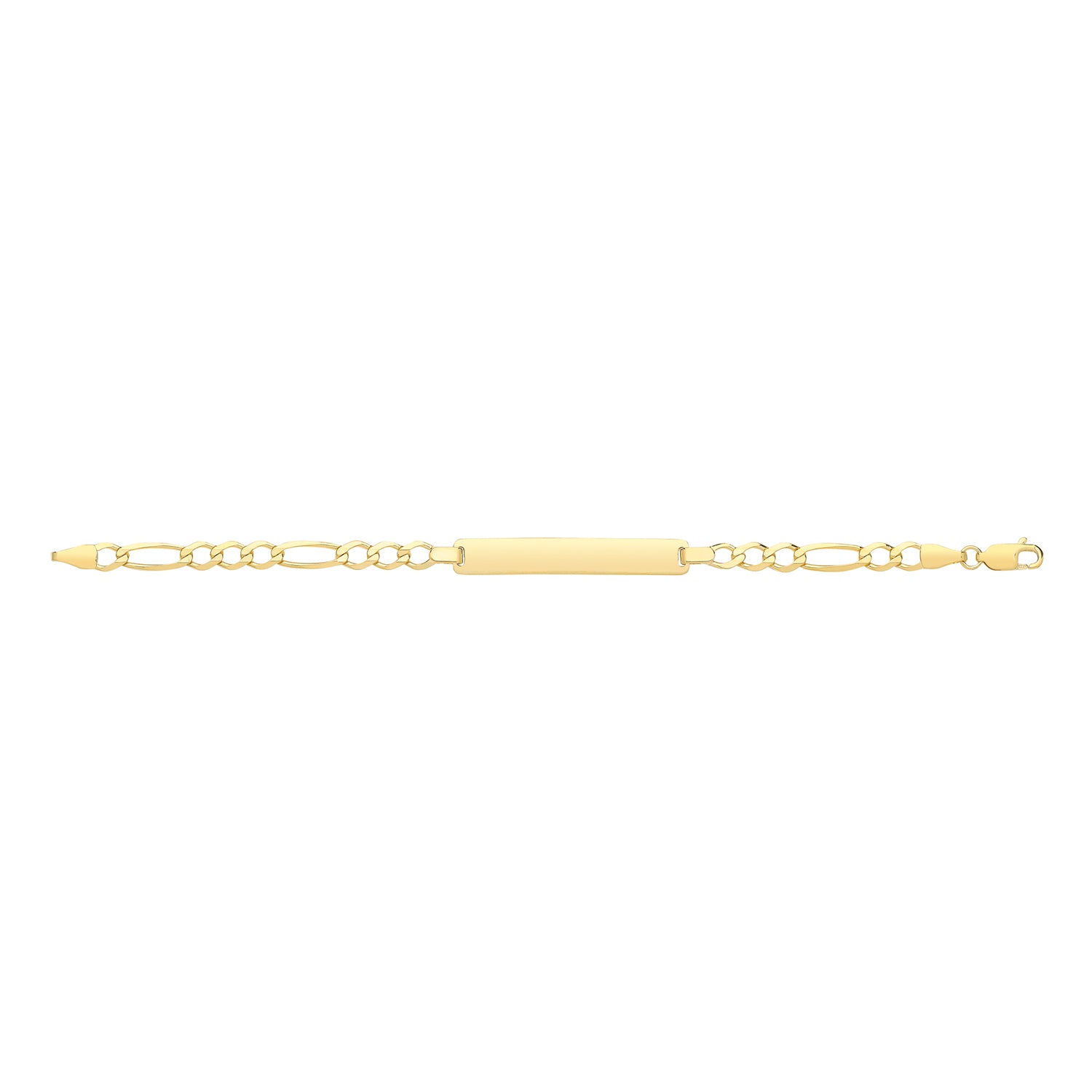 9CT GOLD BABIES' FIGARO RECTANGULAR ID PLATE BRACELET