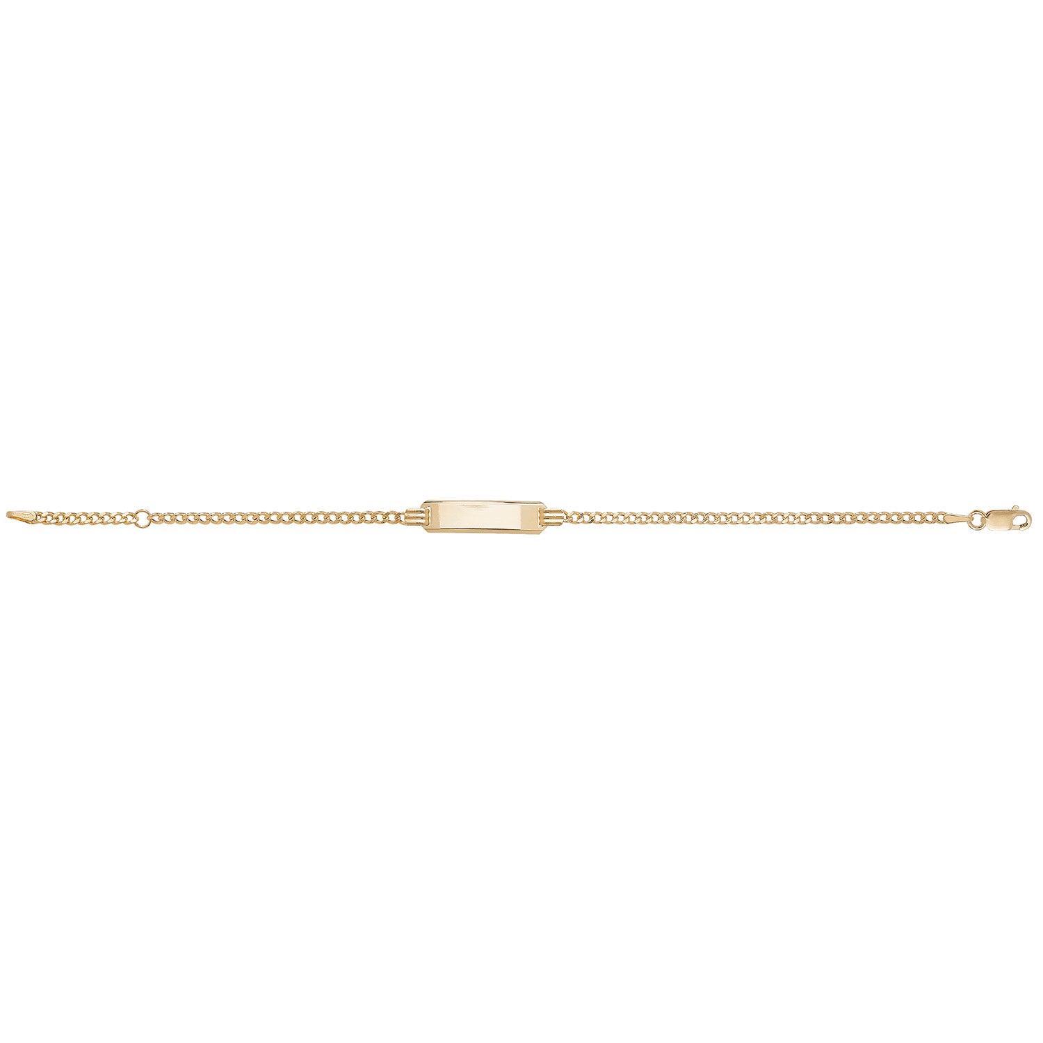 9CT GOLD BABIES' CURB RECTANGULAR ID PLATE BRACELET