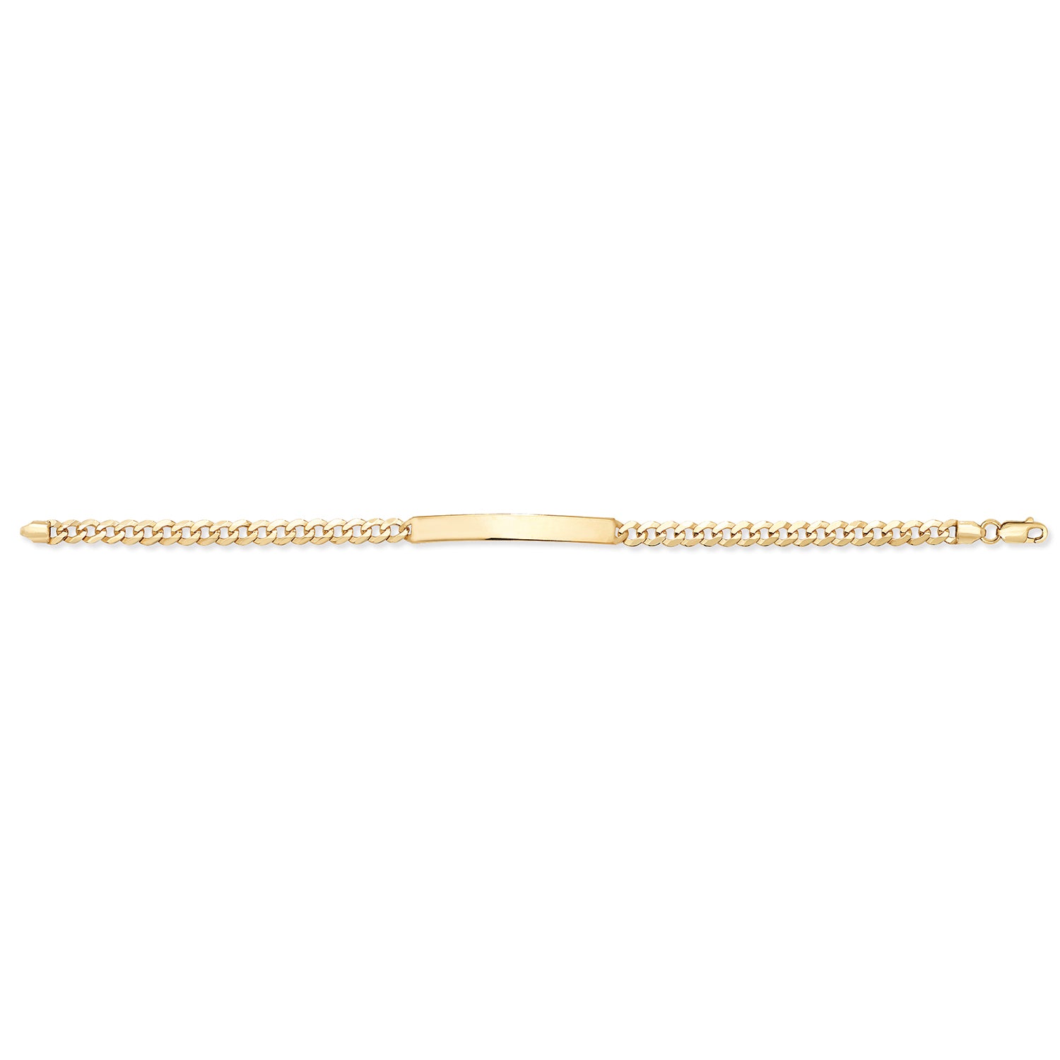 9CT GOLD CURB RECTANGULAR ID PLATE BRACELET