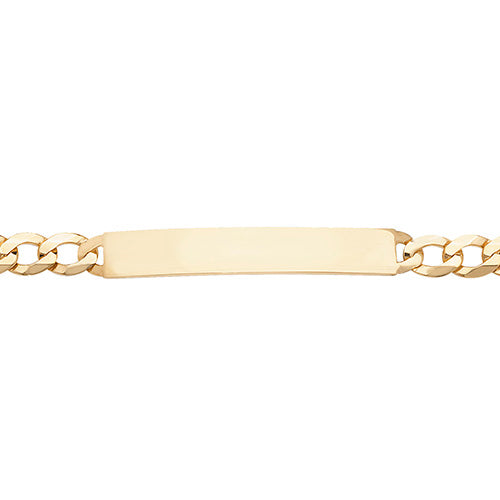 9CT GOLD GENTS' CURB RECTANGULAR ID PLATE BRACELET