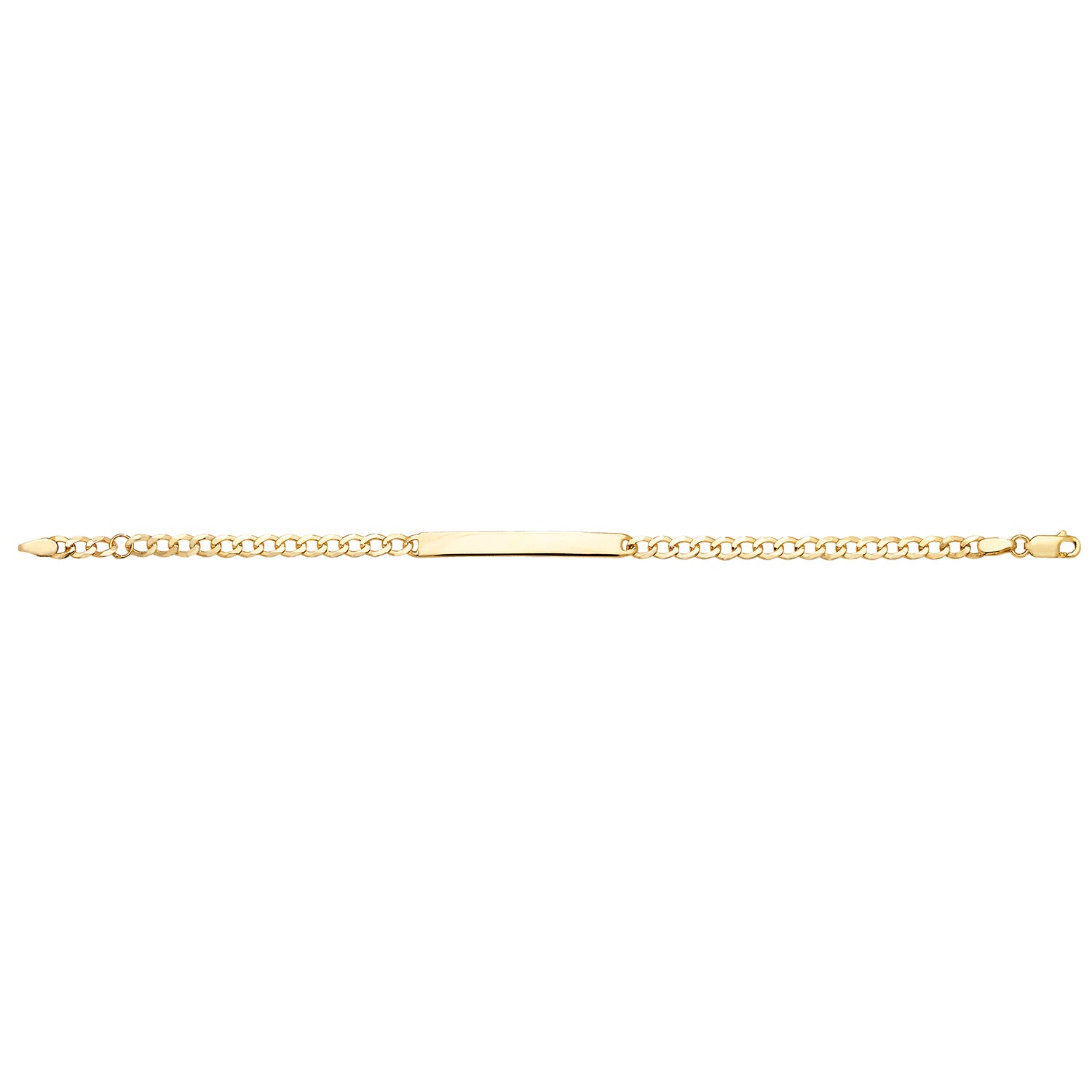9CT GOLD BABIES' CURB RECTANGULAR ID PLATE BRACELET