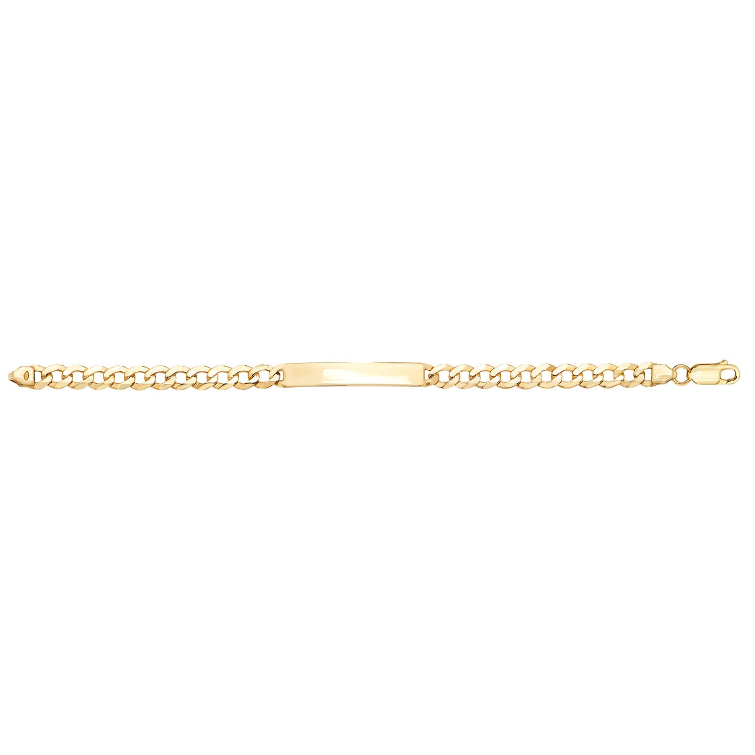 9CT GOLD BABIES' CURB RECTANGULAR ID PLATE BRACELET