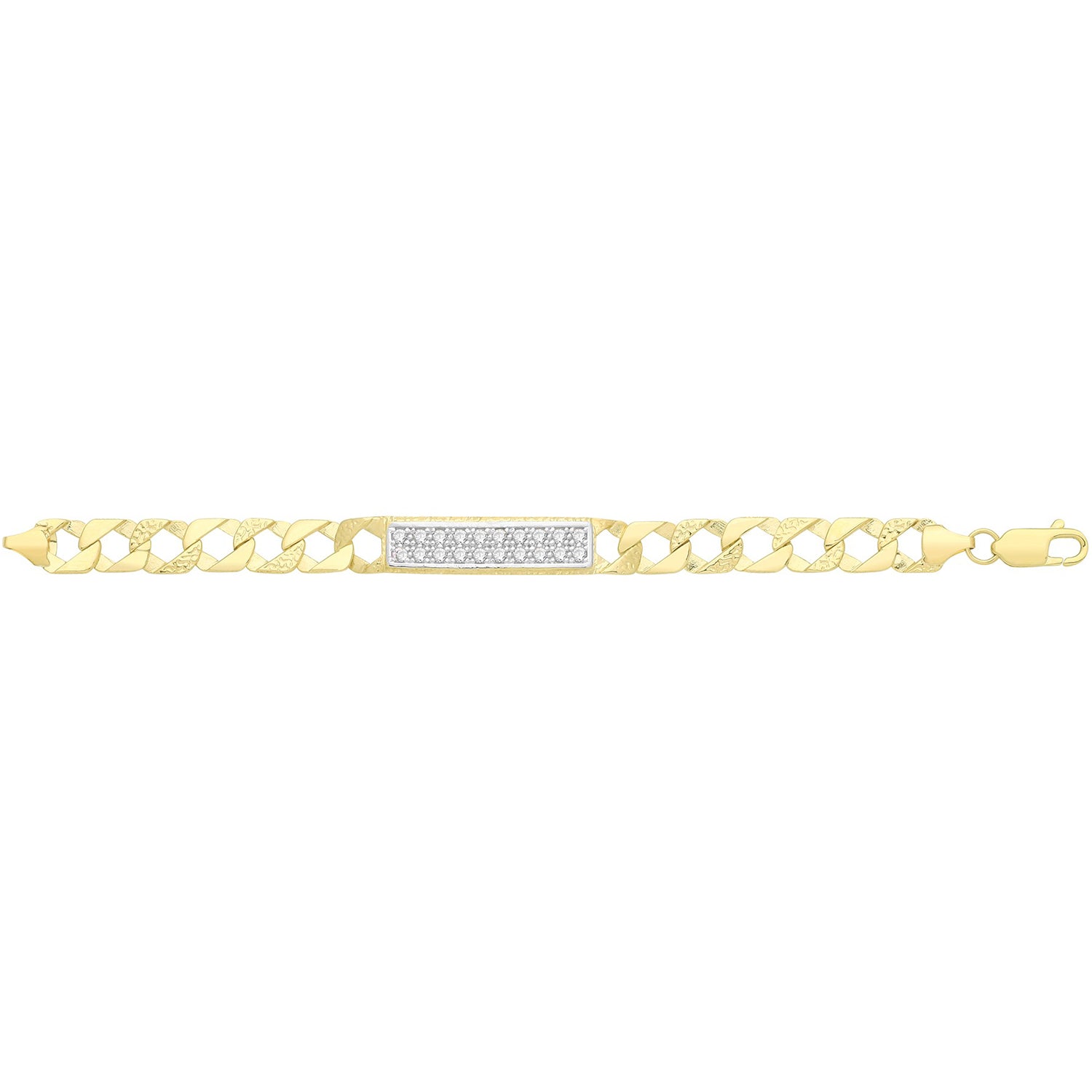9CT GOLD BABIES' CAST CZ ID BRACELET