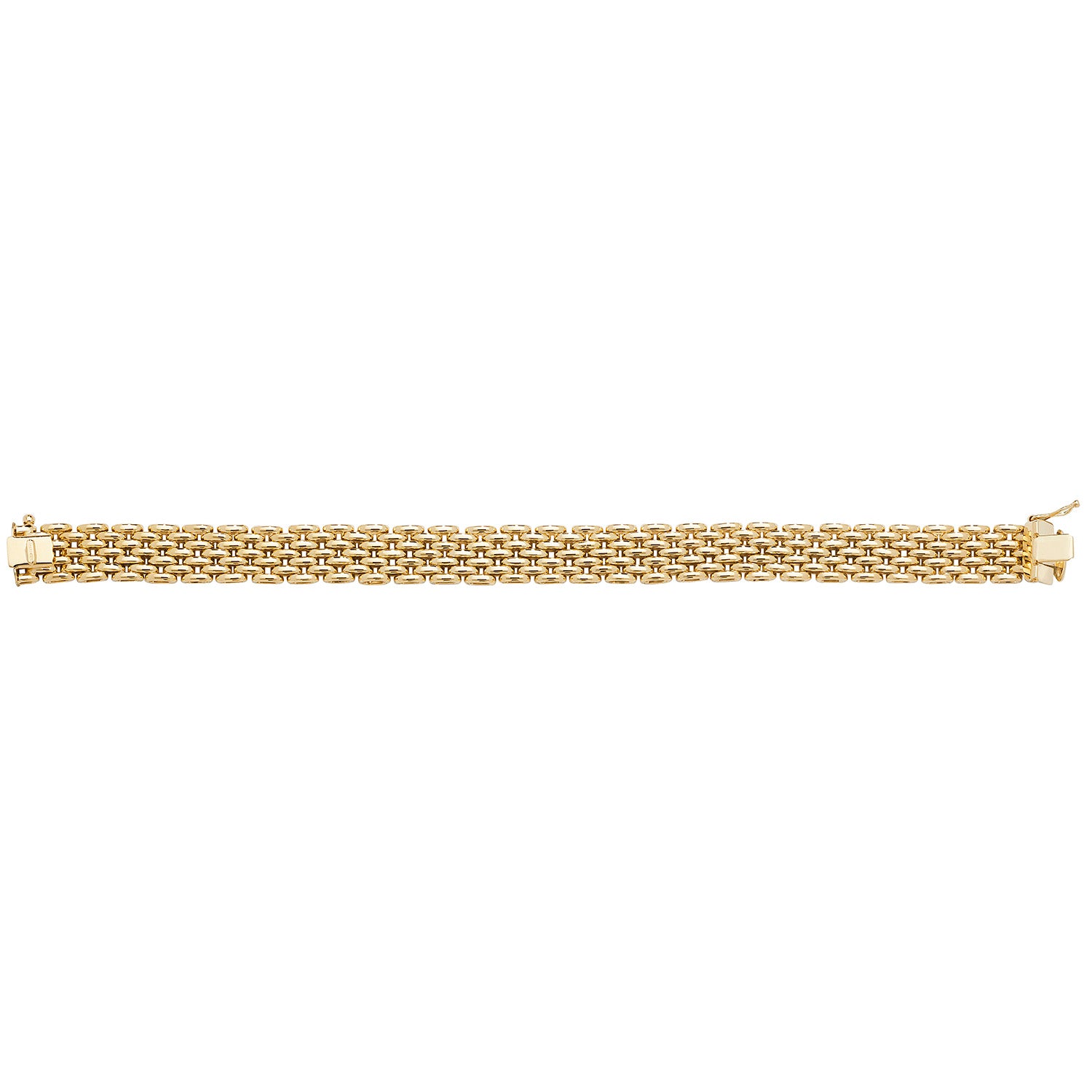 9CT GOLD BRICK LINK BRACELET