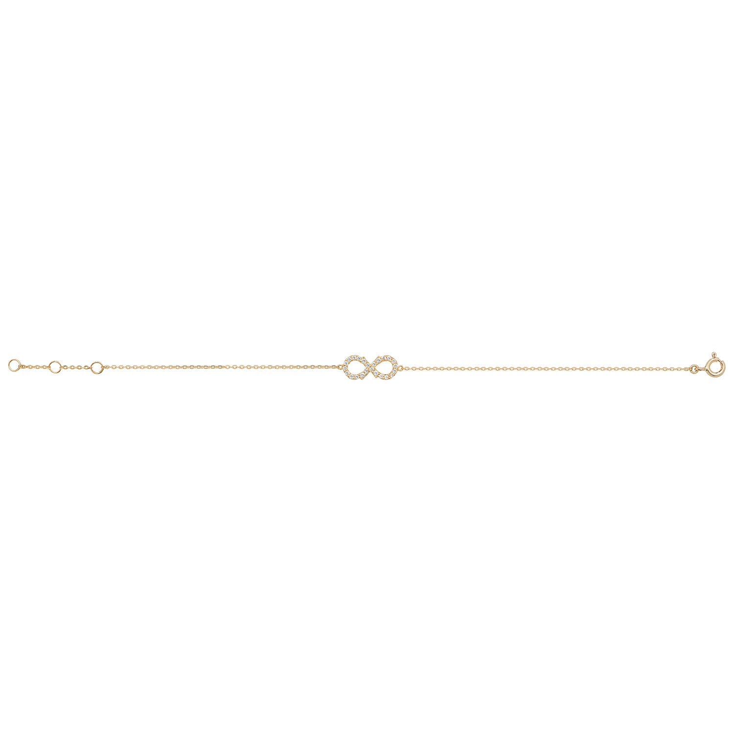 9CT GOLD CZ INFINITY BRACELET