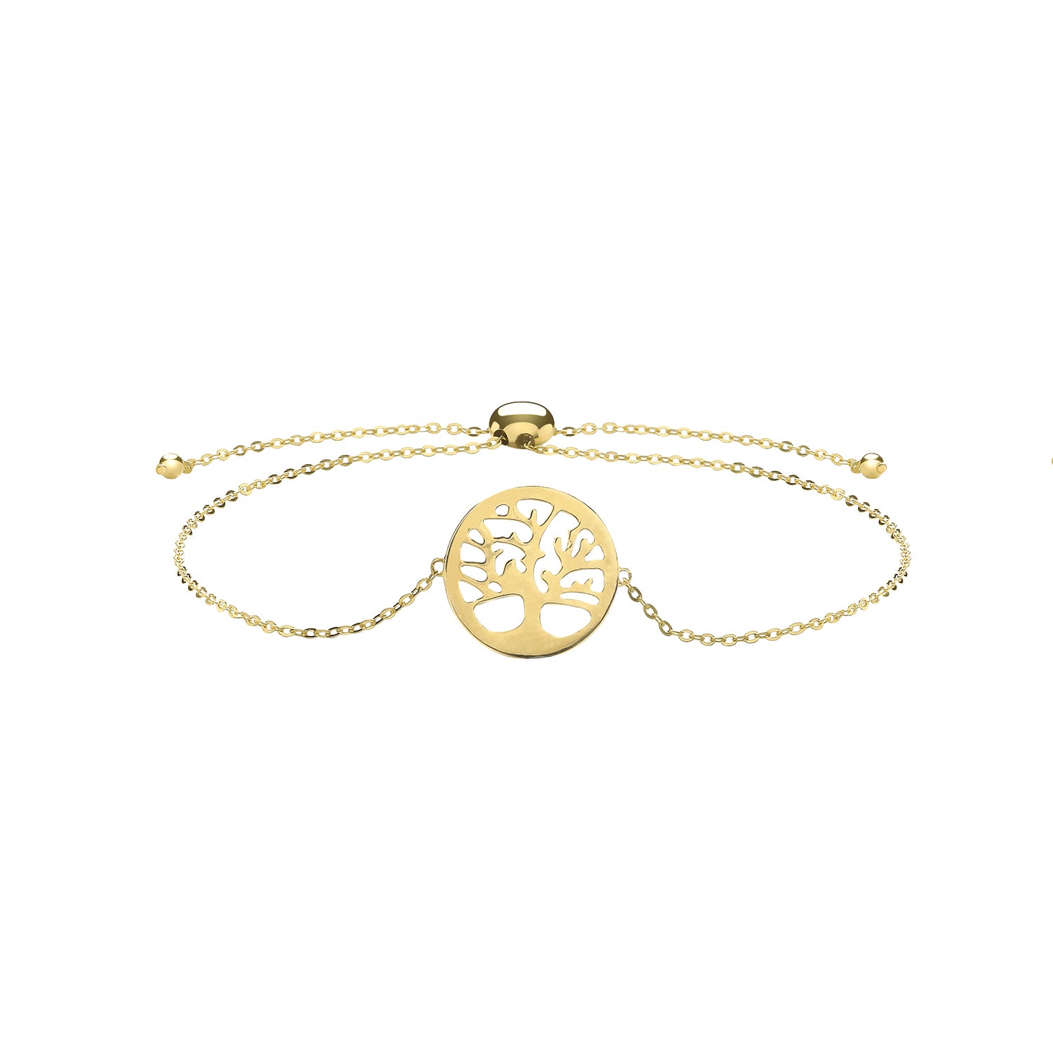 9CT GOLD TREE OF LIFE PULL STYLE BRACELET