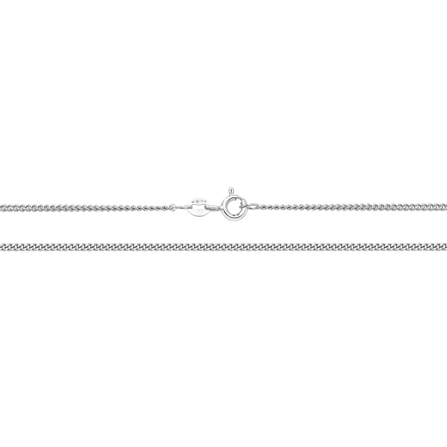 9CT WHITE GOLD CLOSE CURB CHAIN