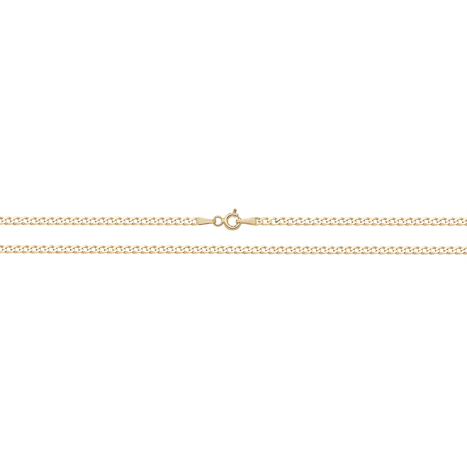 9CT GOLD FLAT CURB BEVELLED CHAIN