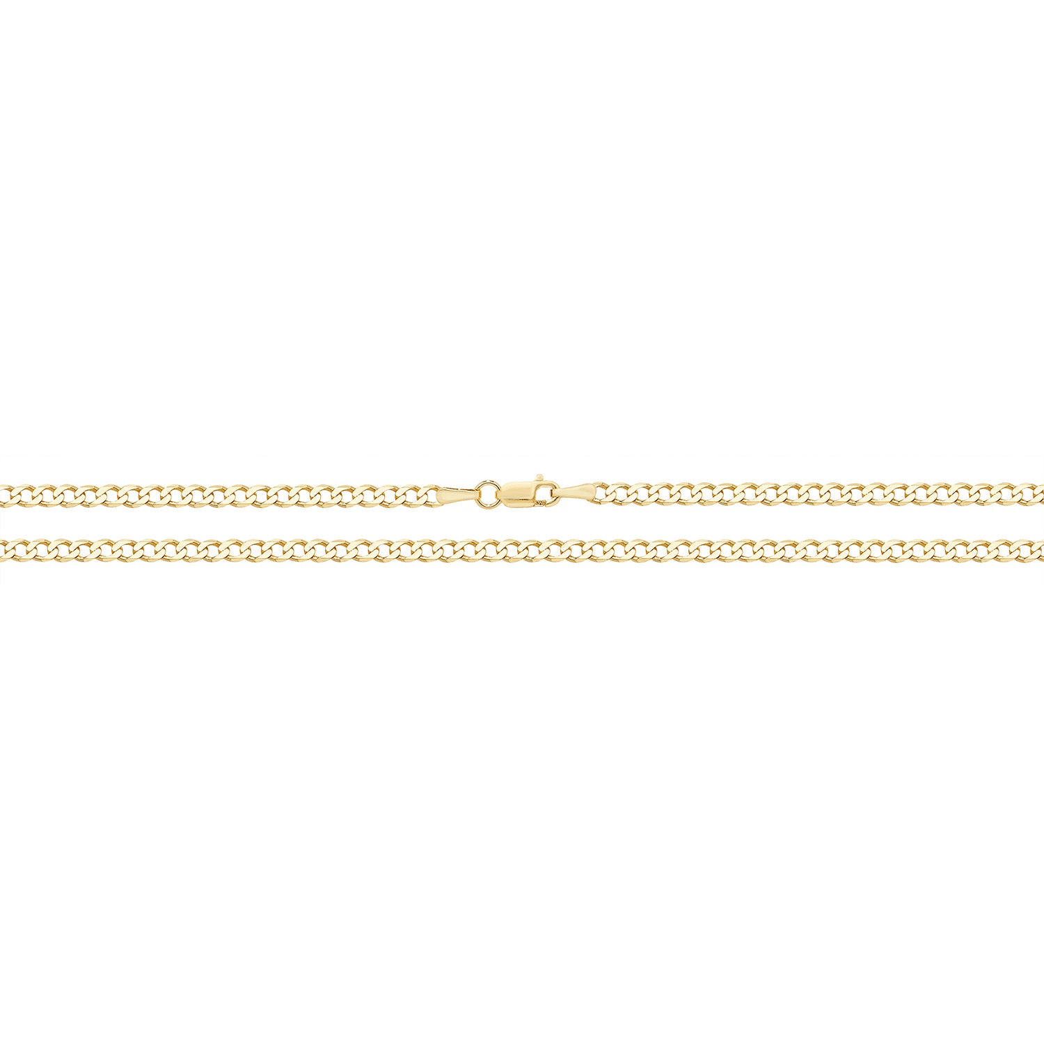 9CT GOLD FLAT CURB BEVELLED CHAIN