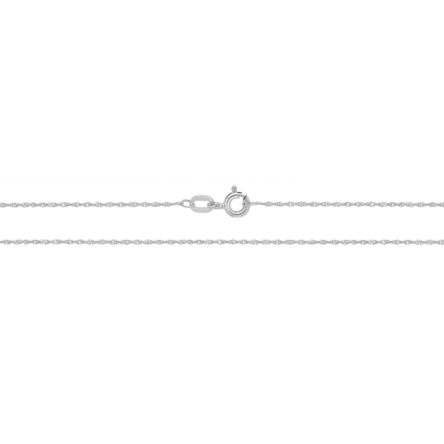 9CT WHITE GOLD DIAMOND CUT SINGAROPE CHAIN