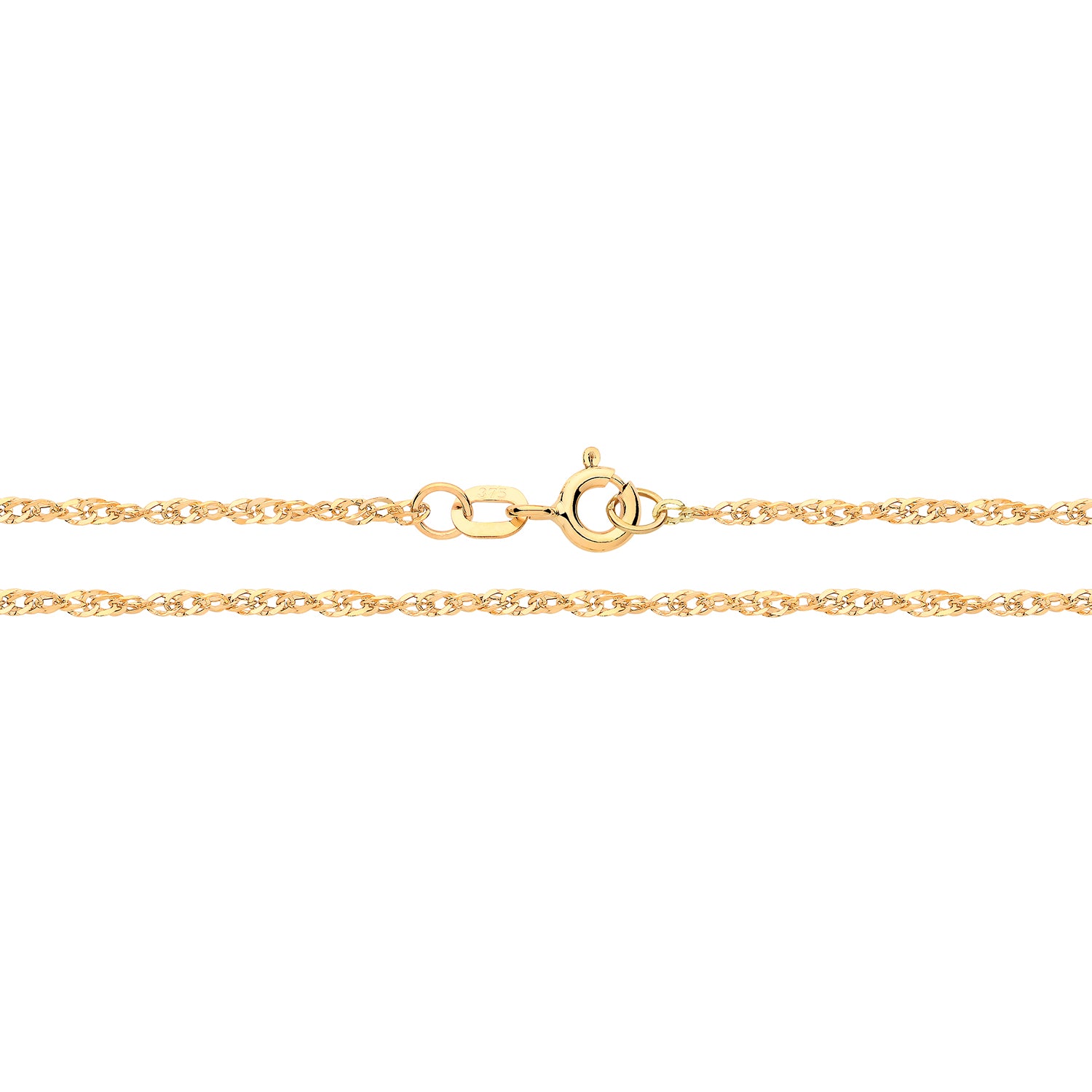 9CT GOLD SINGAPORE HOLLOW CHAIN