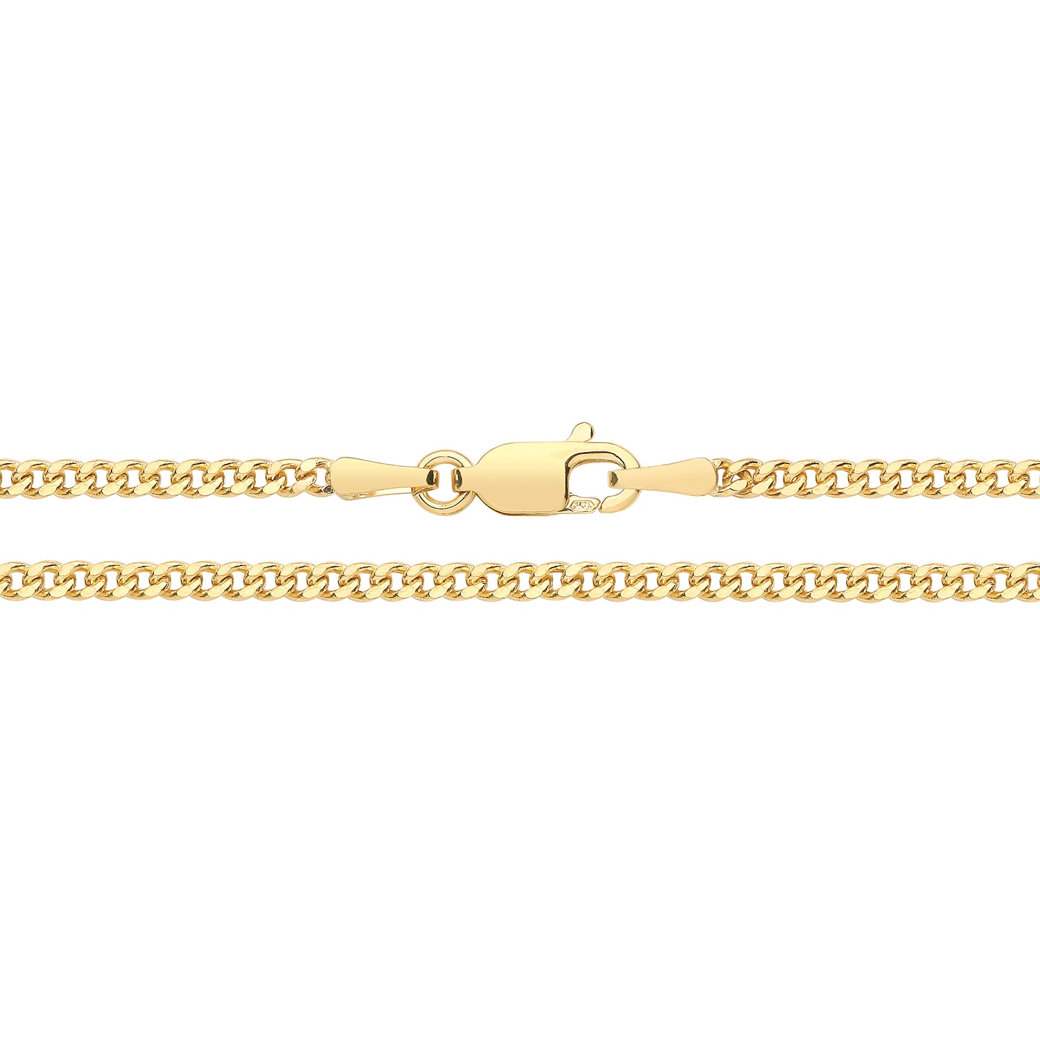 9CT GOLD CLOSE CURB HOLLOW CHAIN