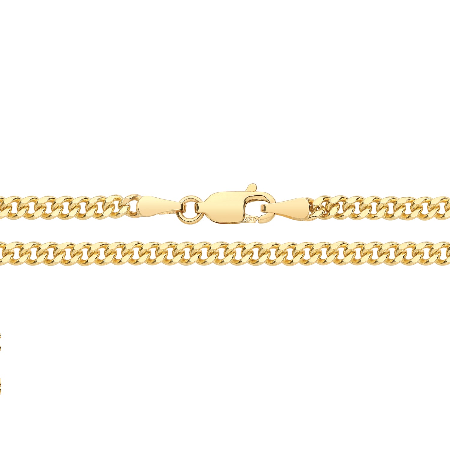 9CT GOLD CLOSE CURB HOLLOW CHAIN