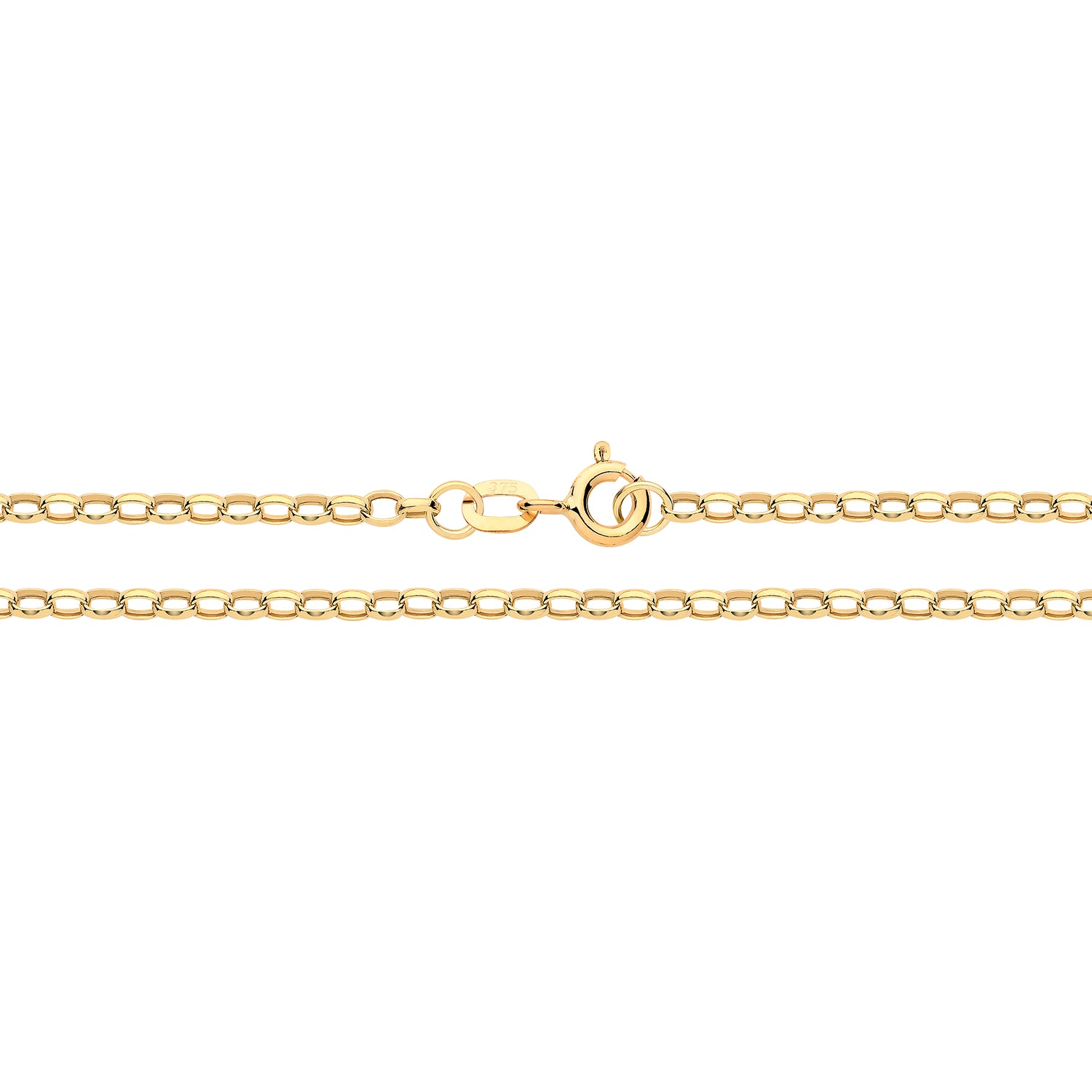 9CT GOLD DIAMOND CUT BELCHER HOLLOW CHAIN