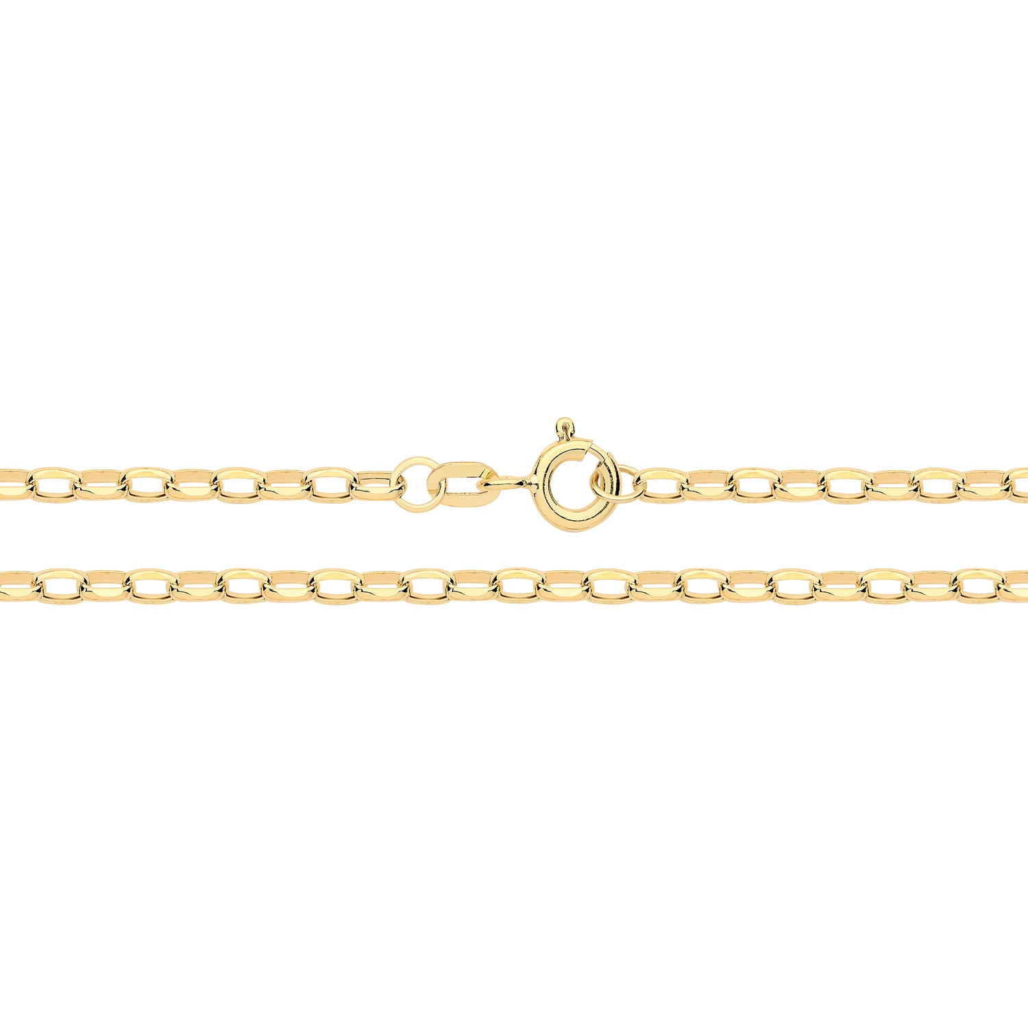 9CT GOLD DIAMOND CUT BELCHER HOLLOW CHAIN