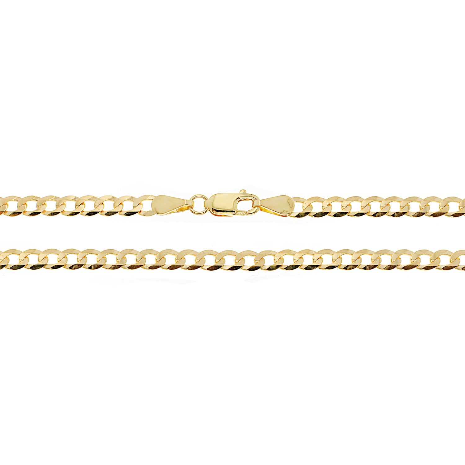 9CT GOLD FLAT BEVELLED CURB CHAIN