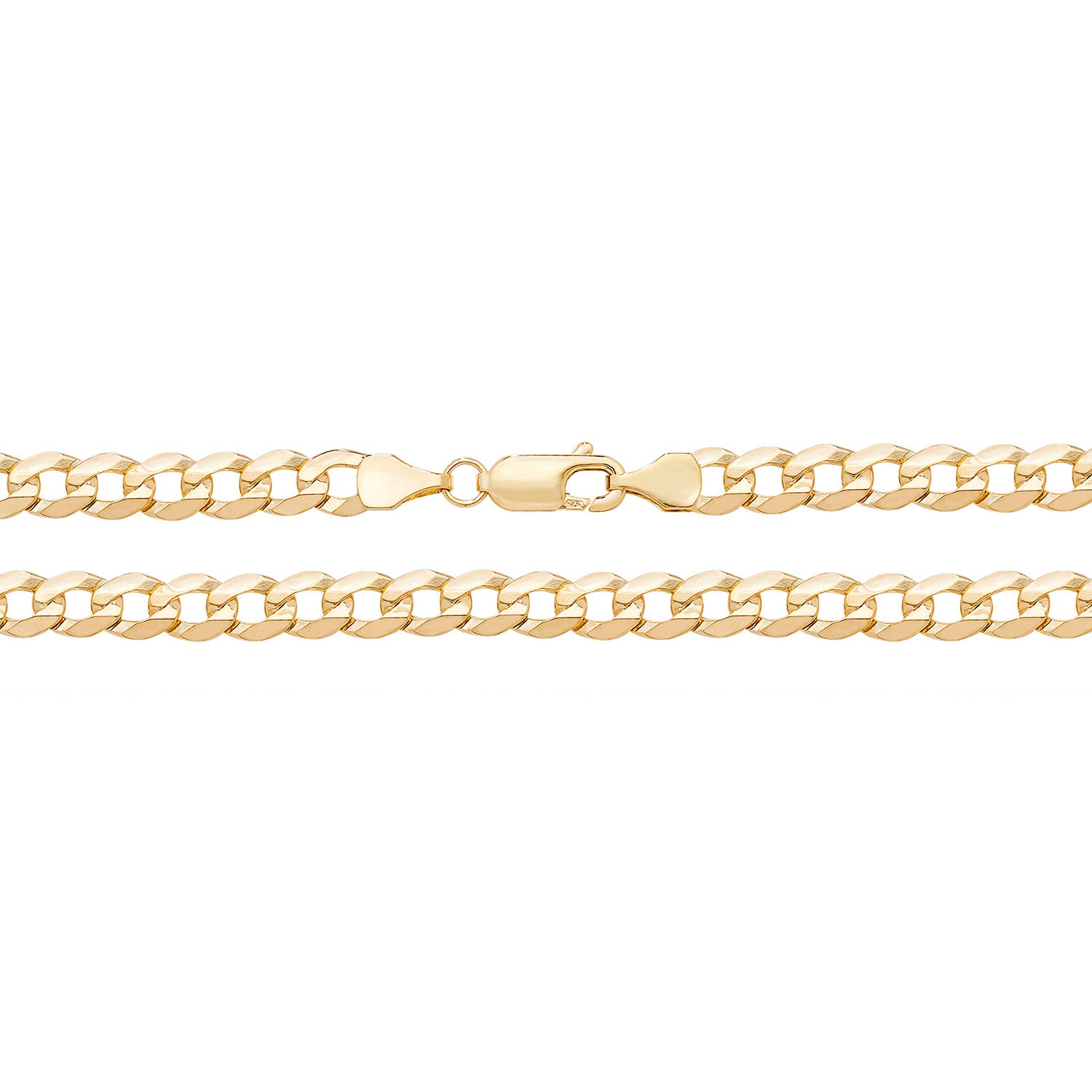 9CT GOLD FLAT BEVELLED CURB CHAIN