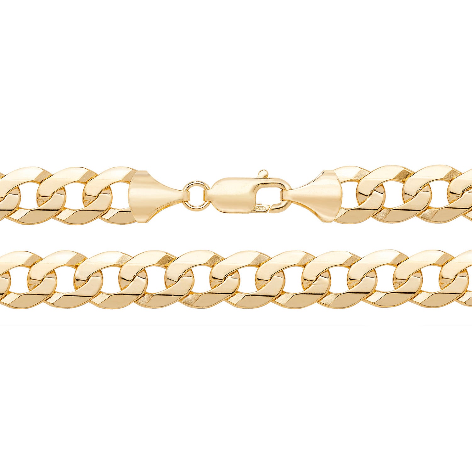 9CT GOLD FLAT BEVELLED CURB CHAIN