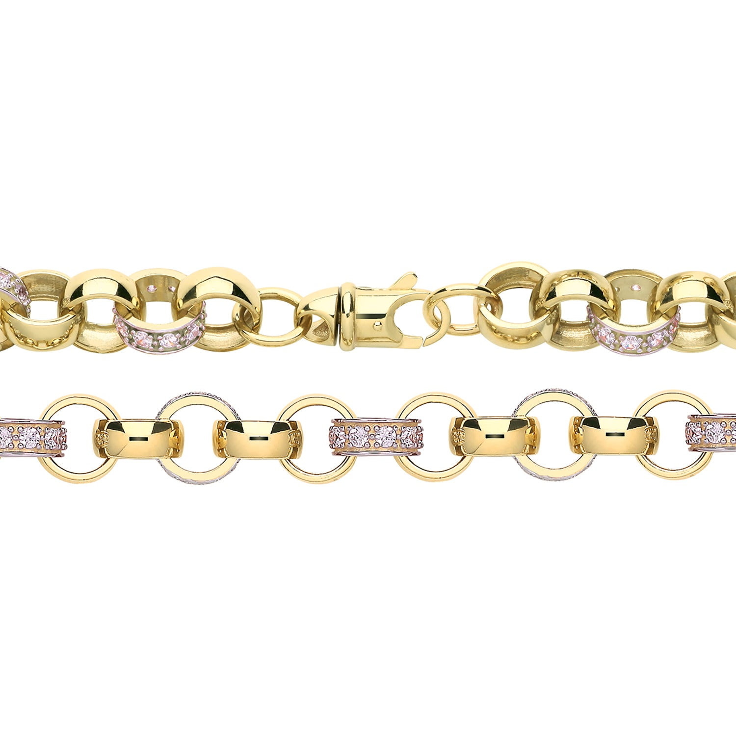 9CT GOLD CZ CAST BELCHER CHAIN