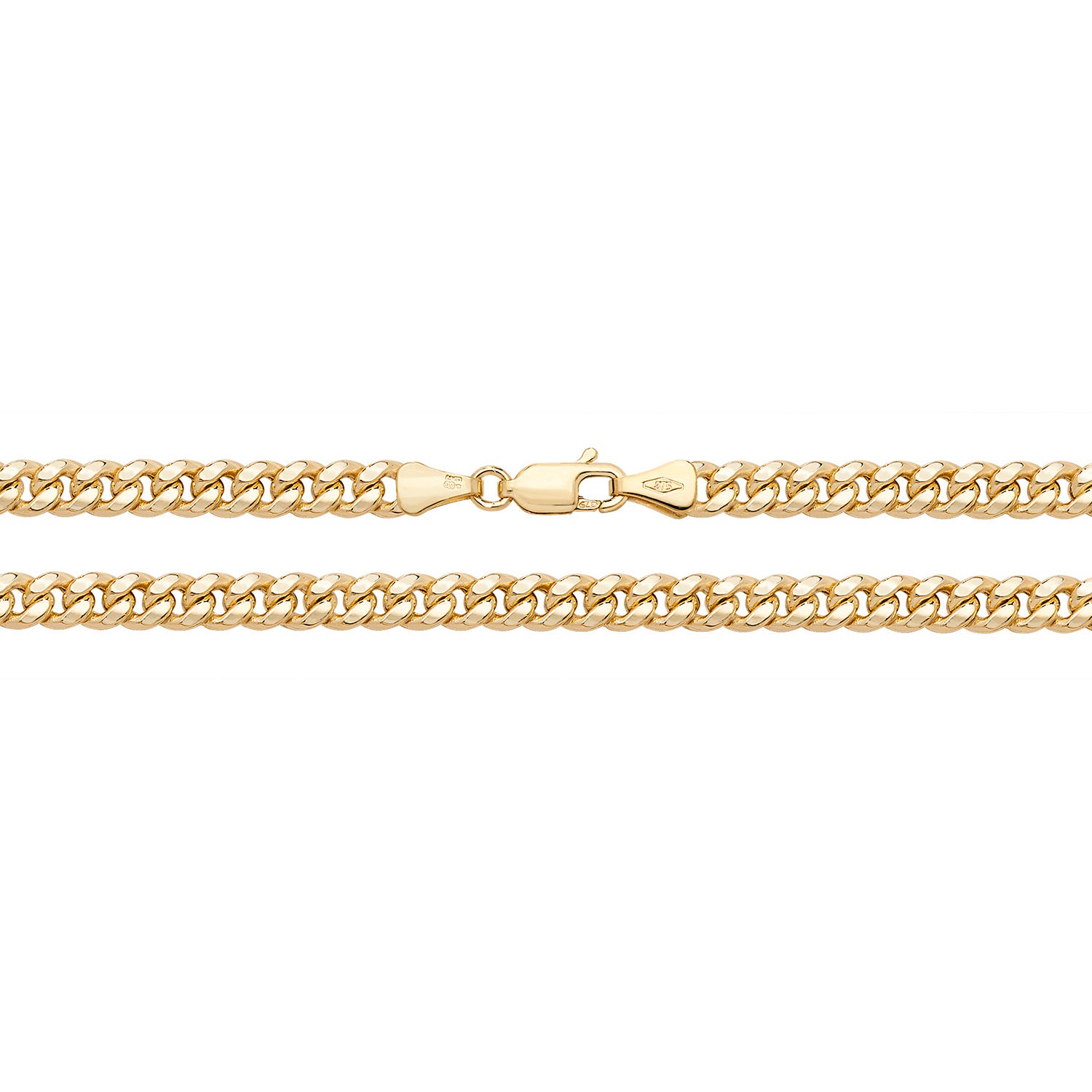 9CT GOLD CURB CUBAN HOLLOW CHAIN