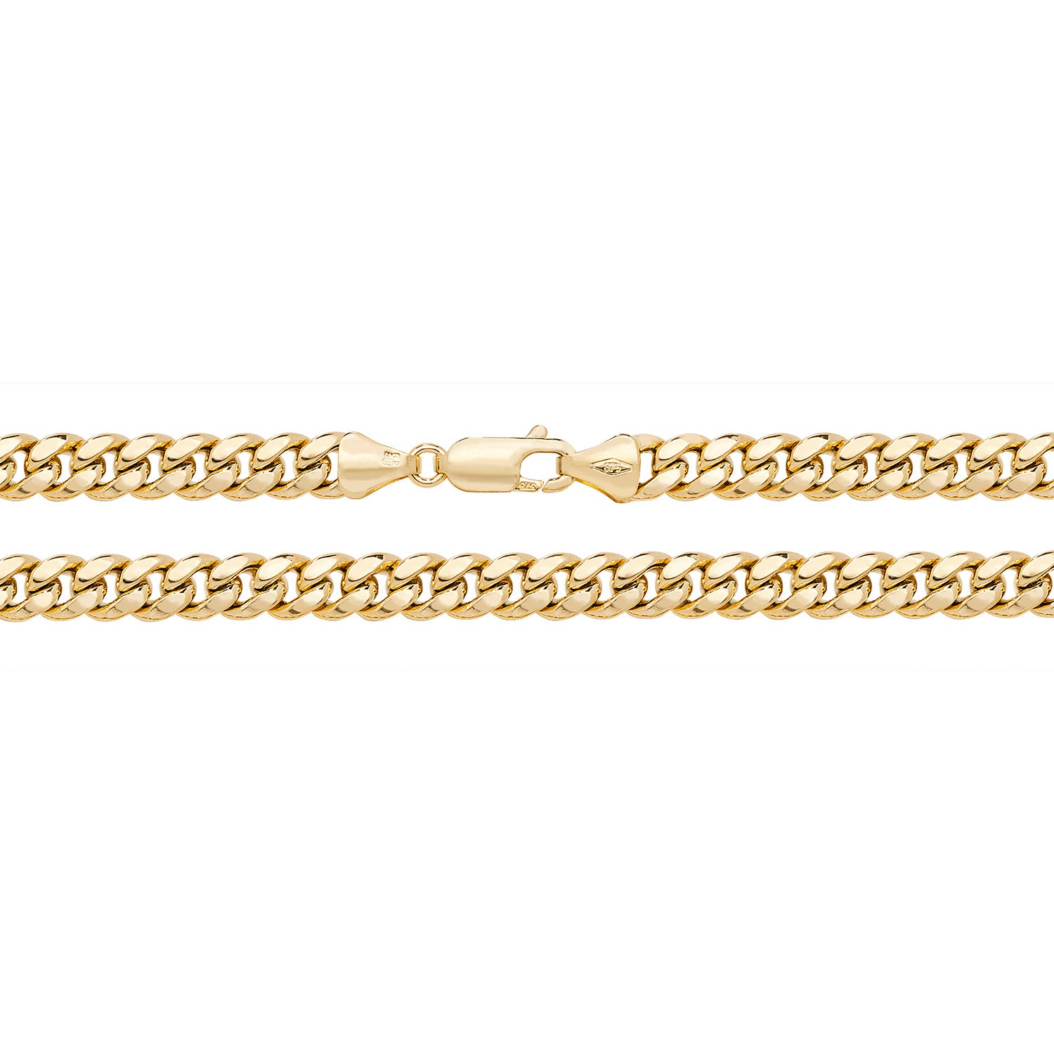 9CT GOLD CURB CUBAN HOLLOW CHAIN