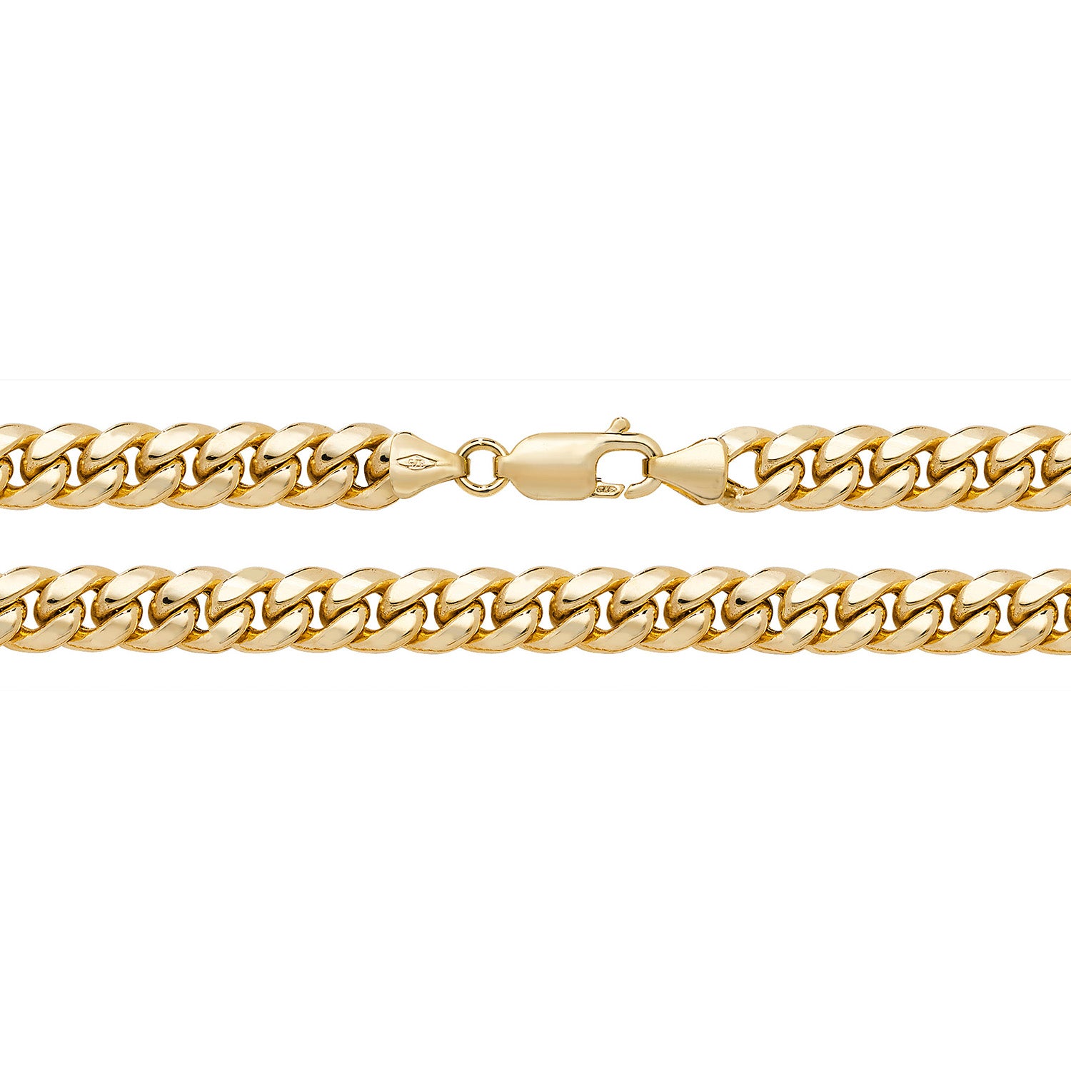 9CT GOLD CURB CUBAN HOLLOW CHAIN