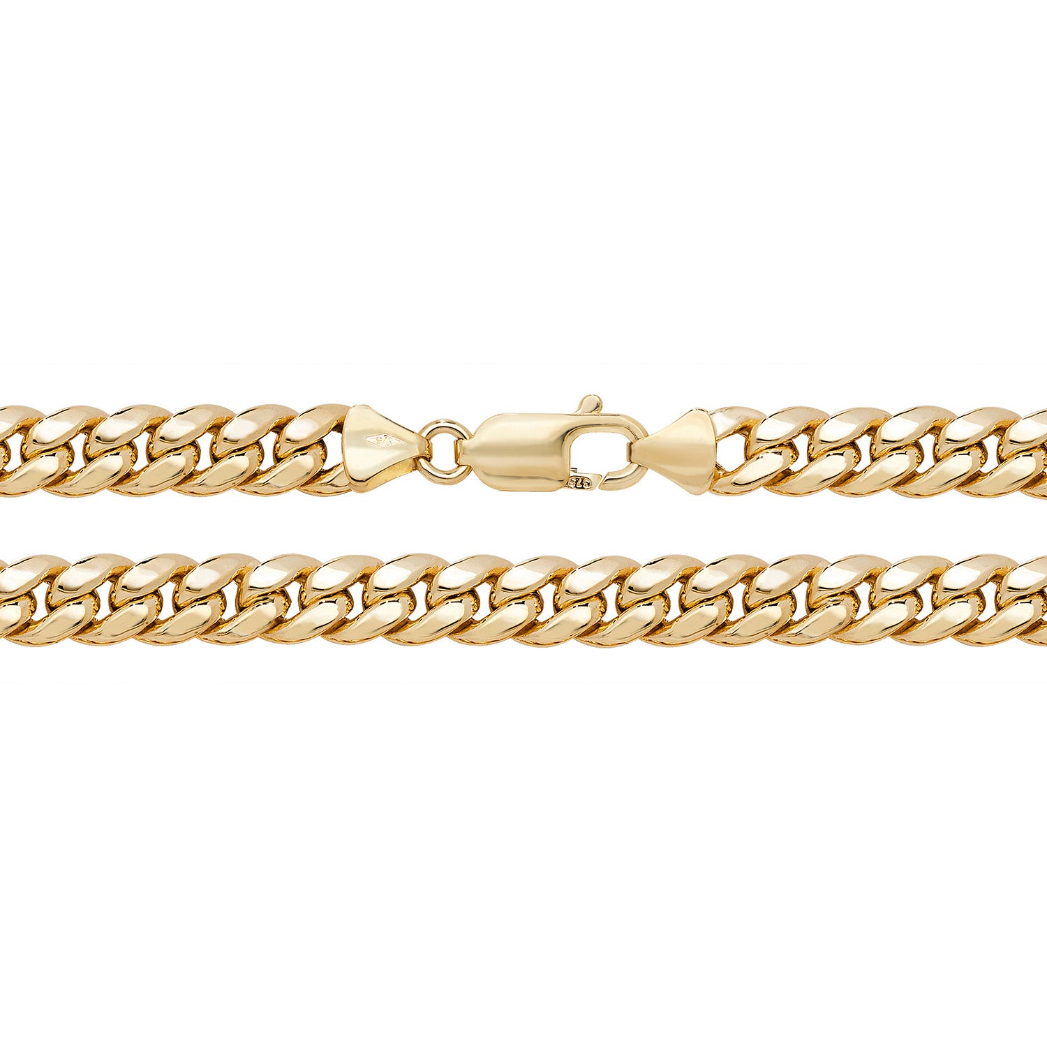 9CT GOLD CURB CUBAN HOLLOW CHAIN