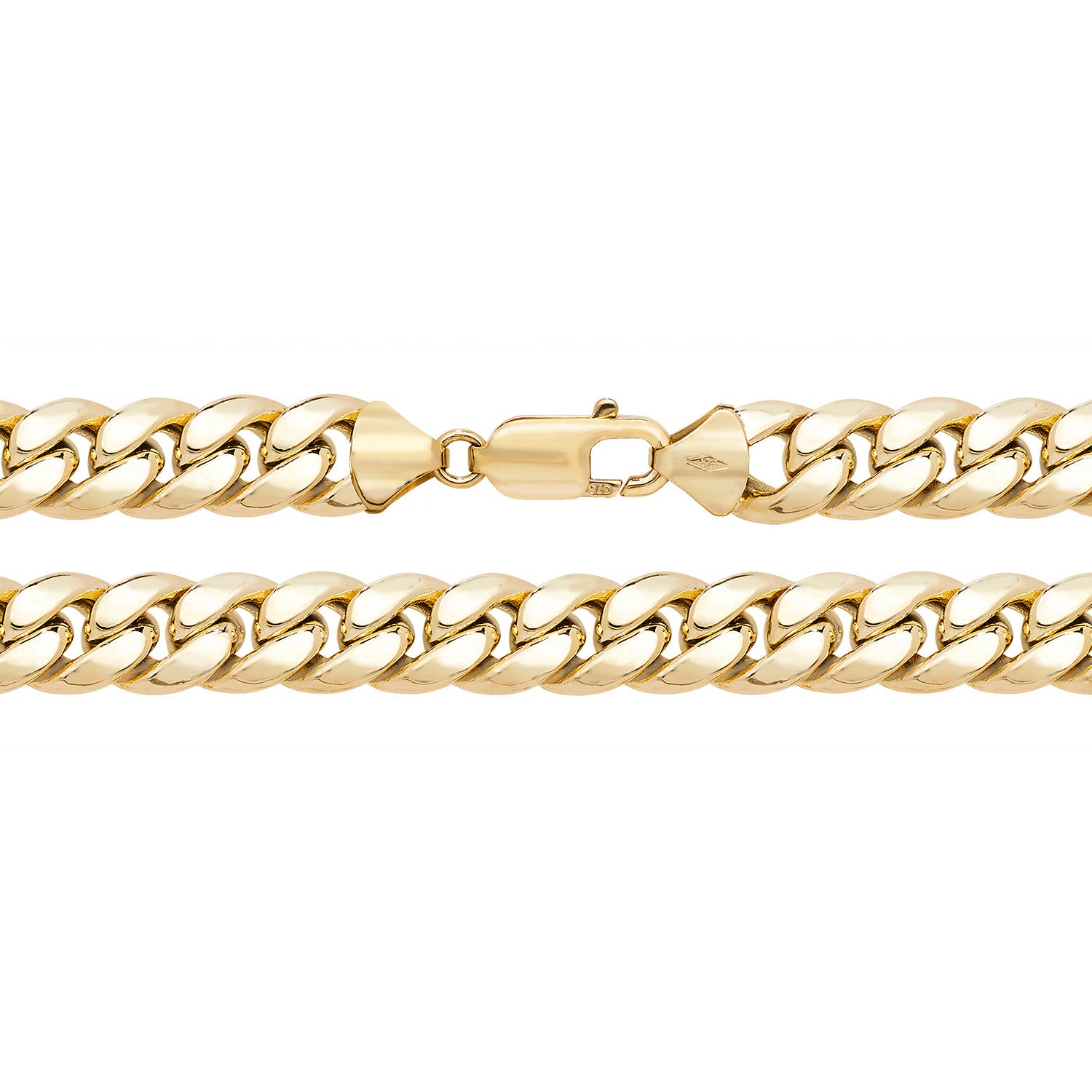 9CT GOLD CURB CUBAN HOLLOW CHAIN